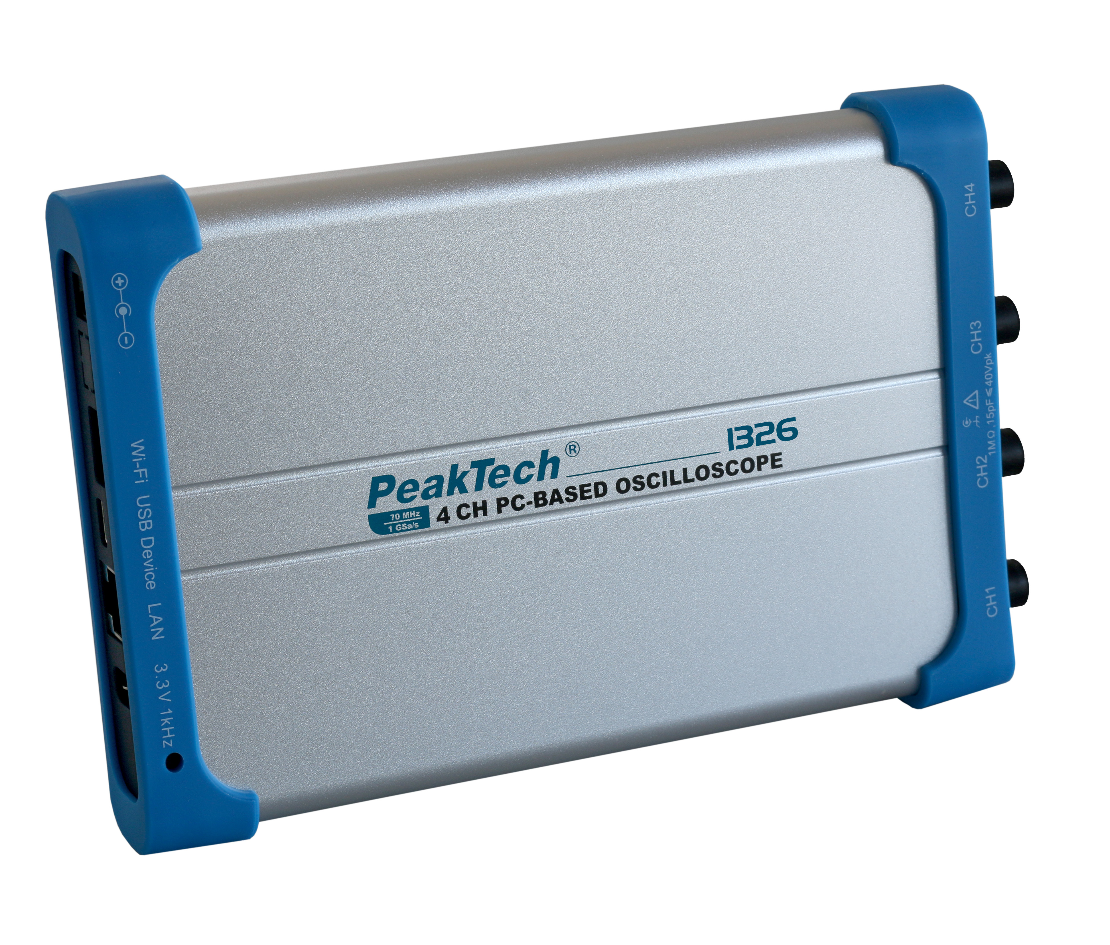 «PeakTech® P 1326» Osciloscopio de PC 4ch 70MH/z, 1 GS/s, USB&LAN