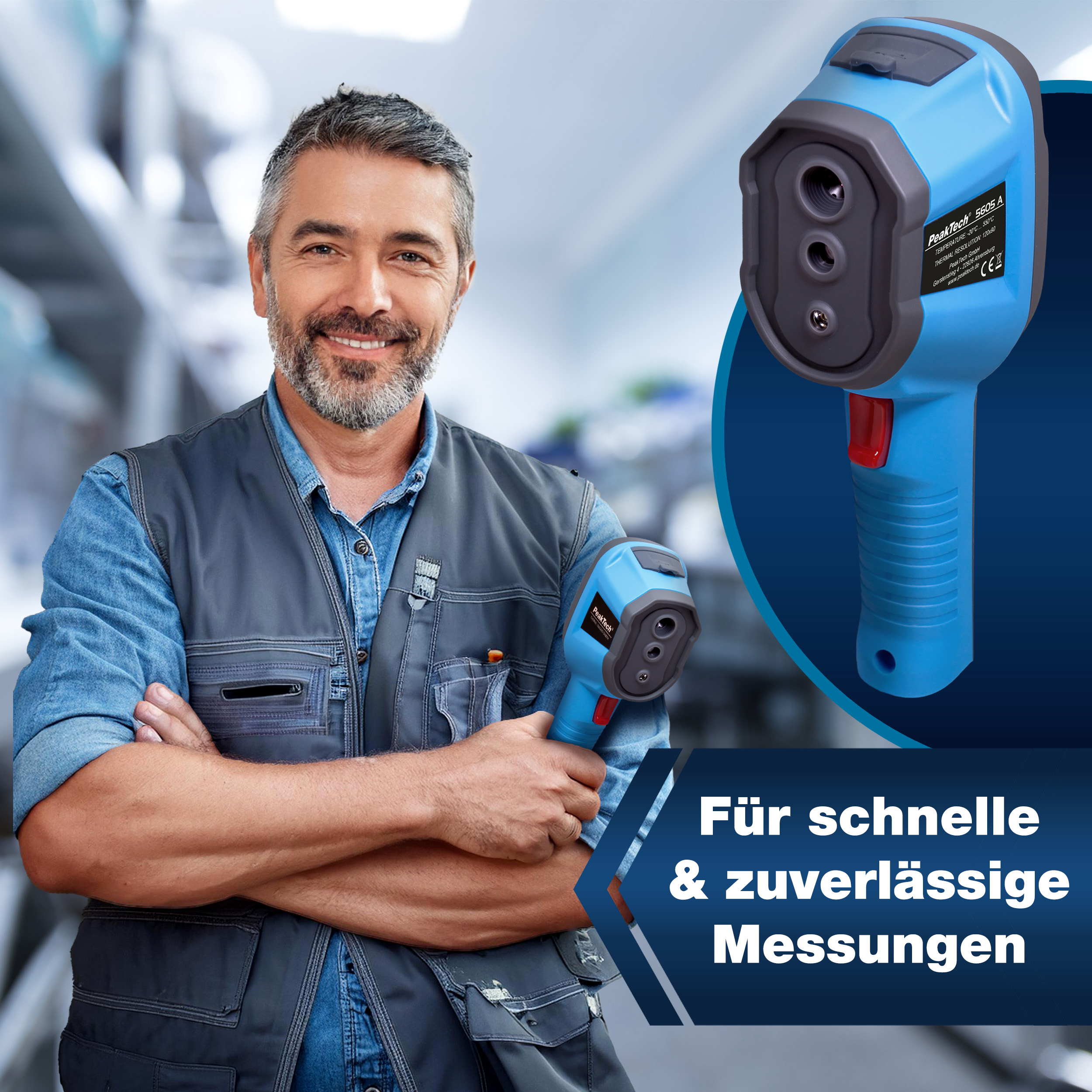 «PeakTech® P 5605 A» Caméra thermique 120 x 90 px. -20°C ... +550°C avec photos et vidéo