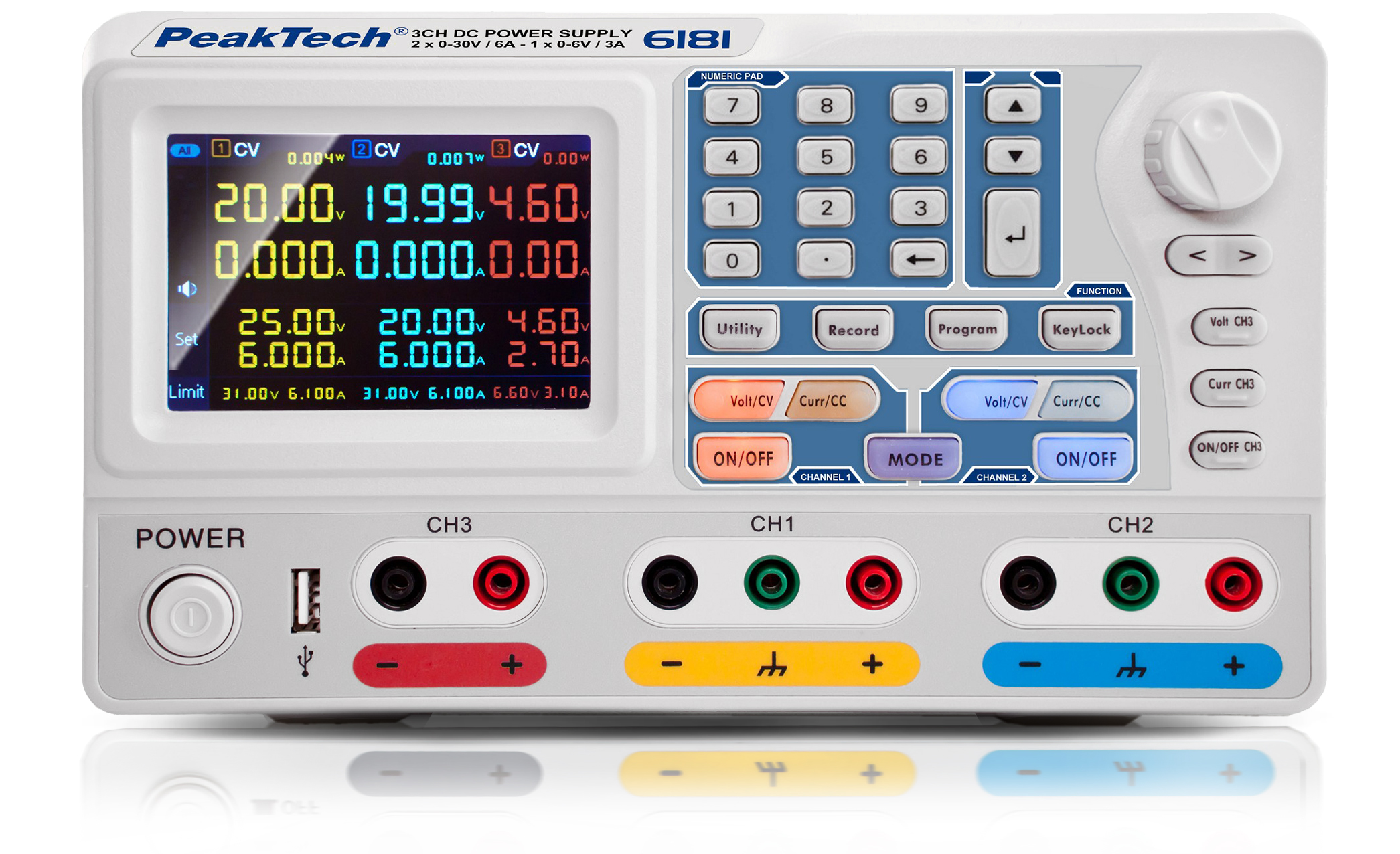 «PeakTech® P 6181» Programowalny zasilacz prądu stałego