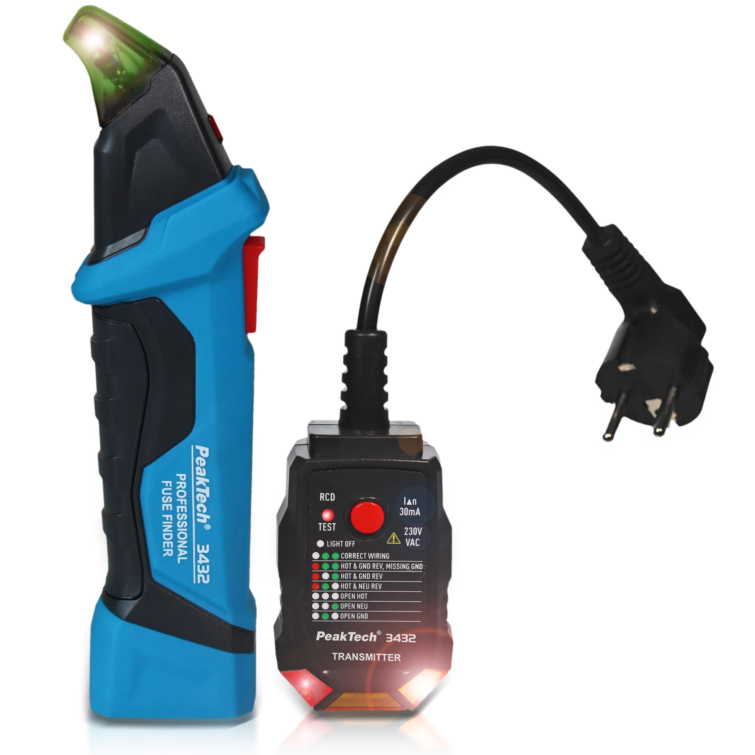 «PeakTech® P 3432» Buscador de fusibles con comprobador RCD