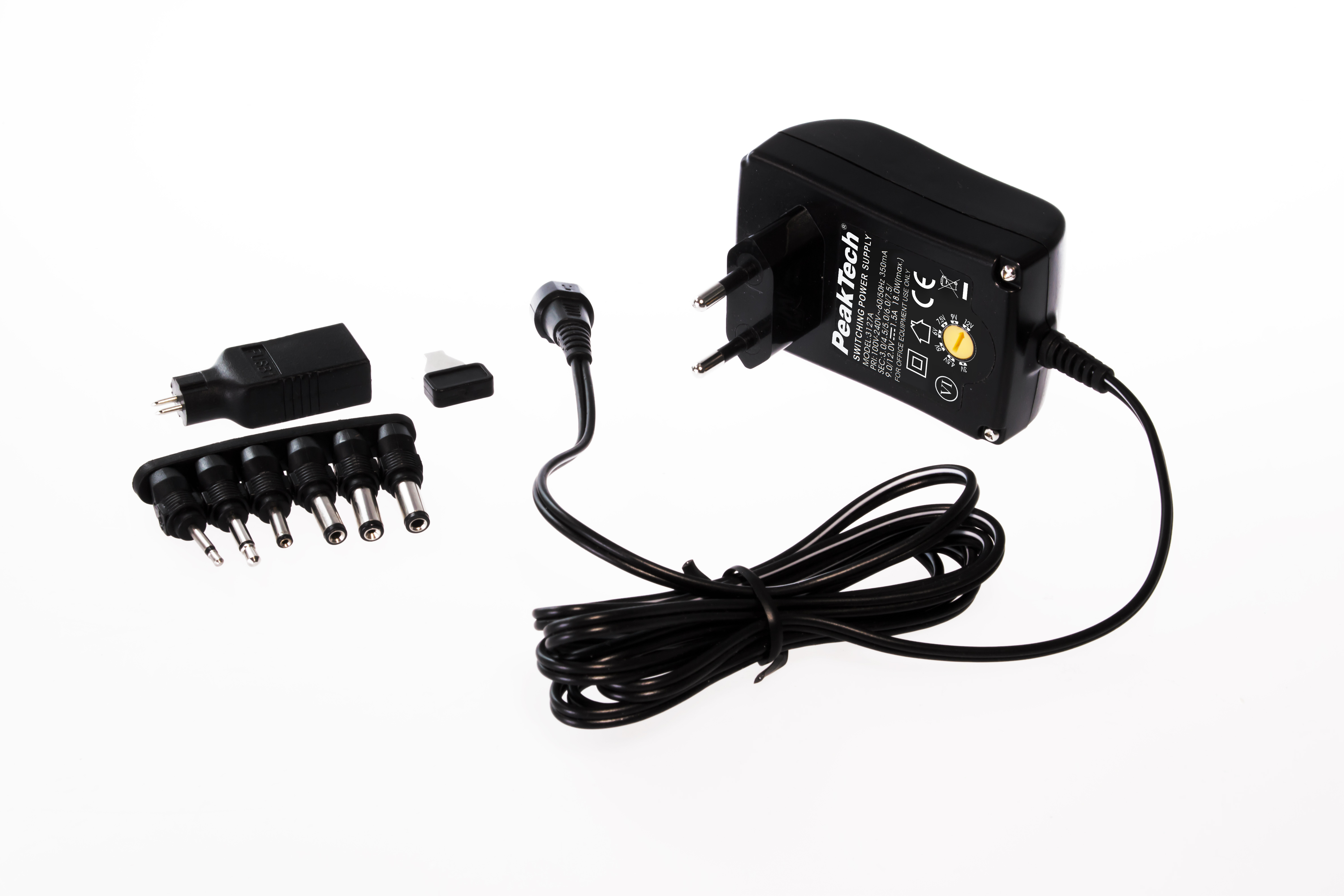 «PeakTech® P 3127 A» Universal power supply 3 ... 12V DC, 1500mA