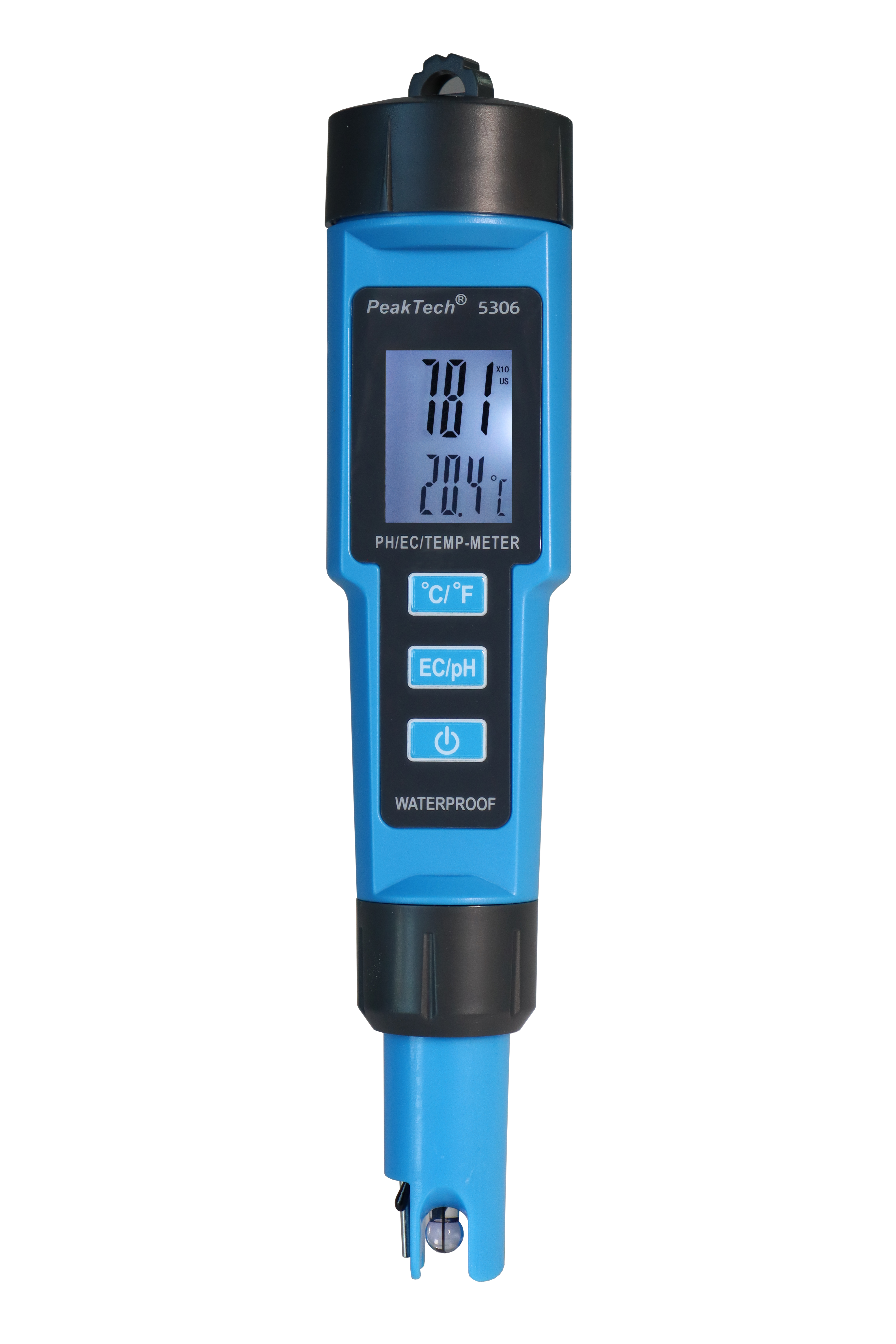 «PeakTech® P 5306» Medidor de PH 3 en 1 PH/EC/TEMP