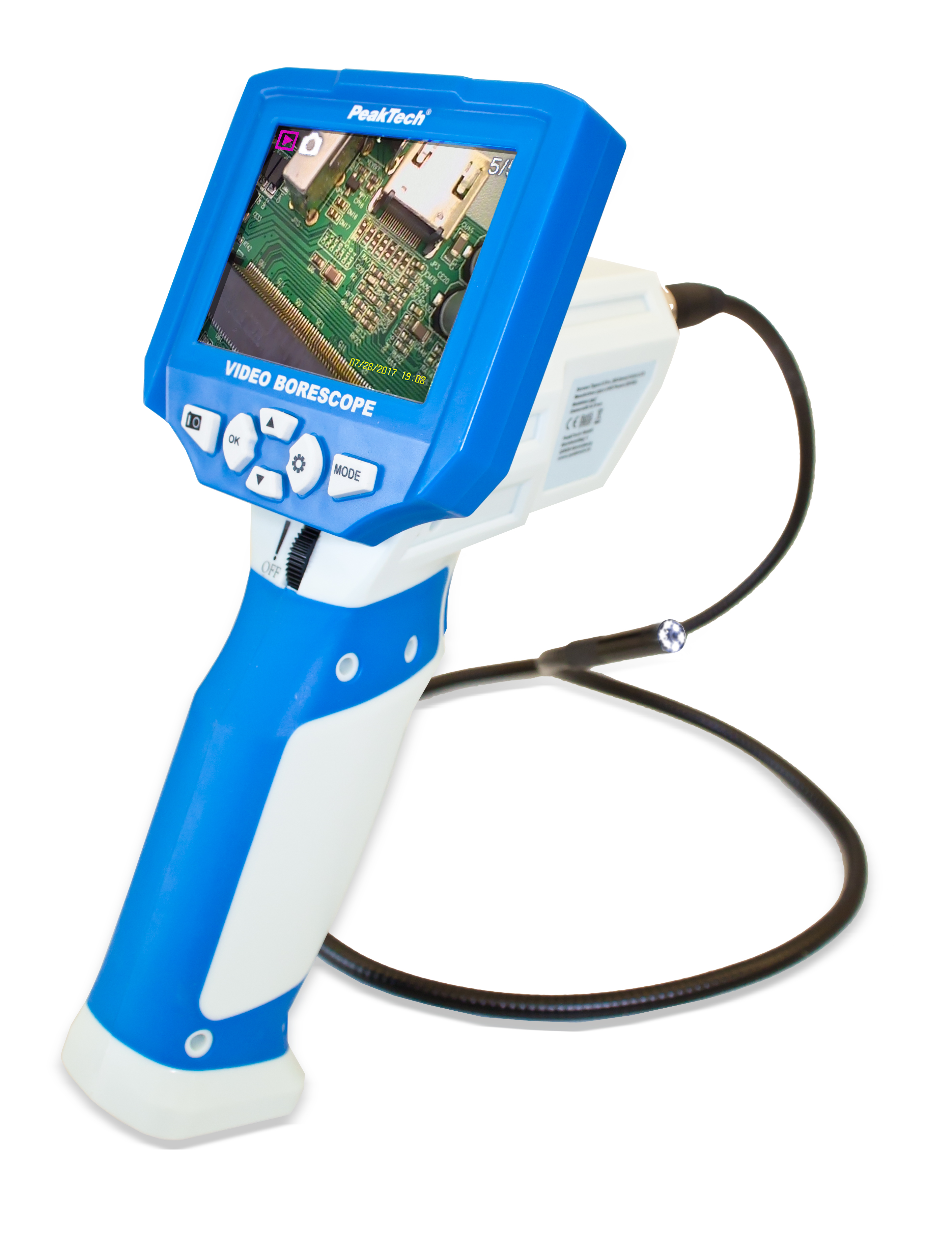 «PeakTech® P 5600» Video Borescope, Color TFT, USB and SD card