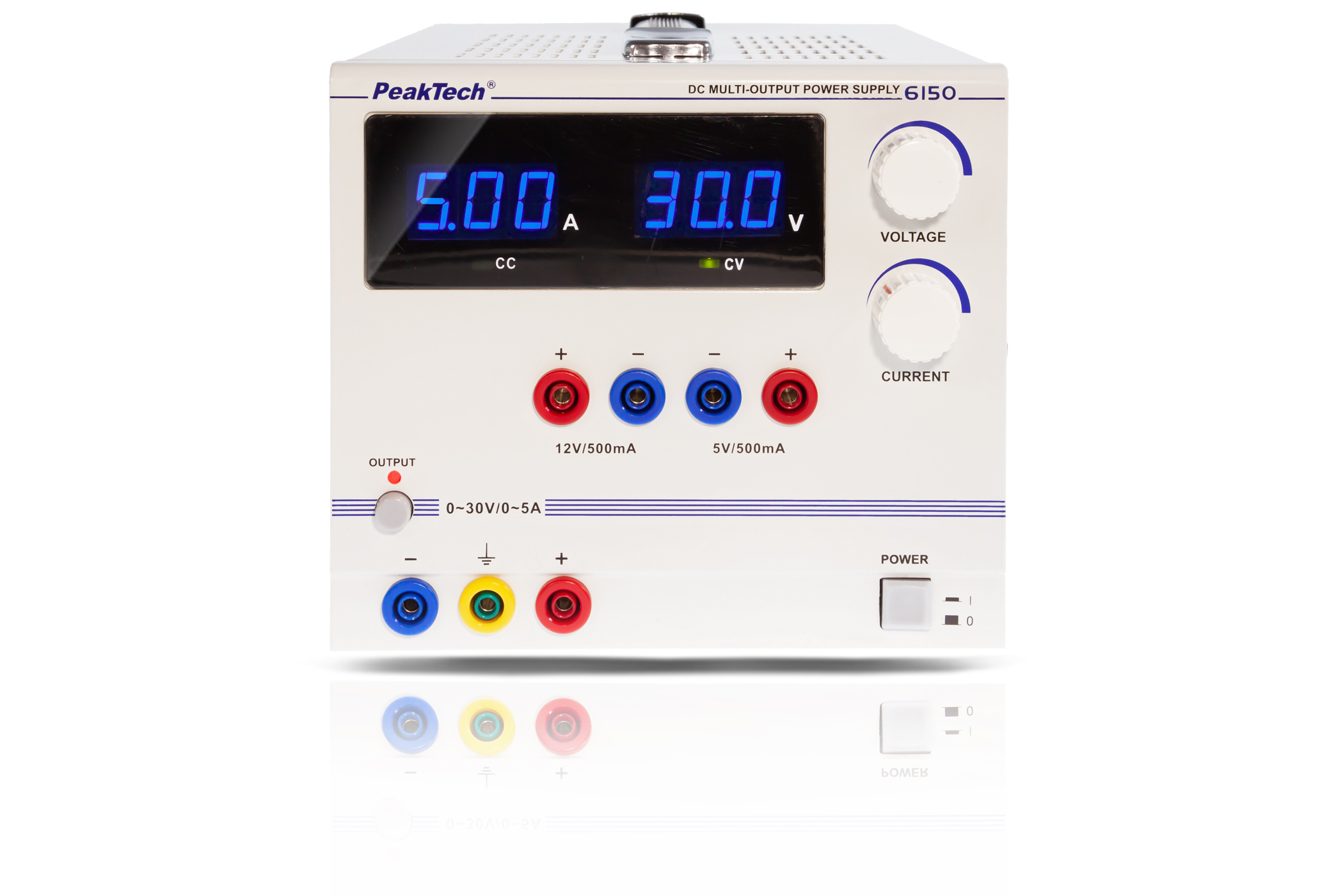 «PeakTech® P 6150» Power supply with fixed / adjustable outputs