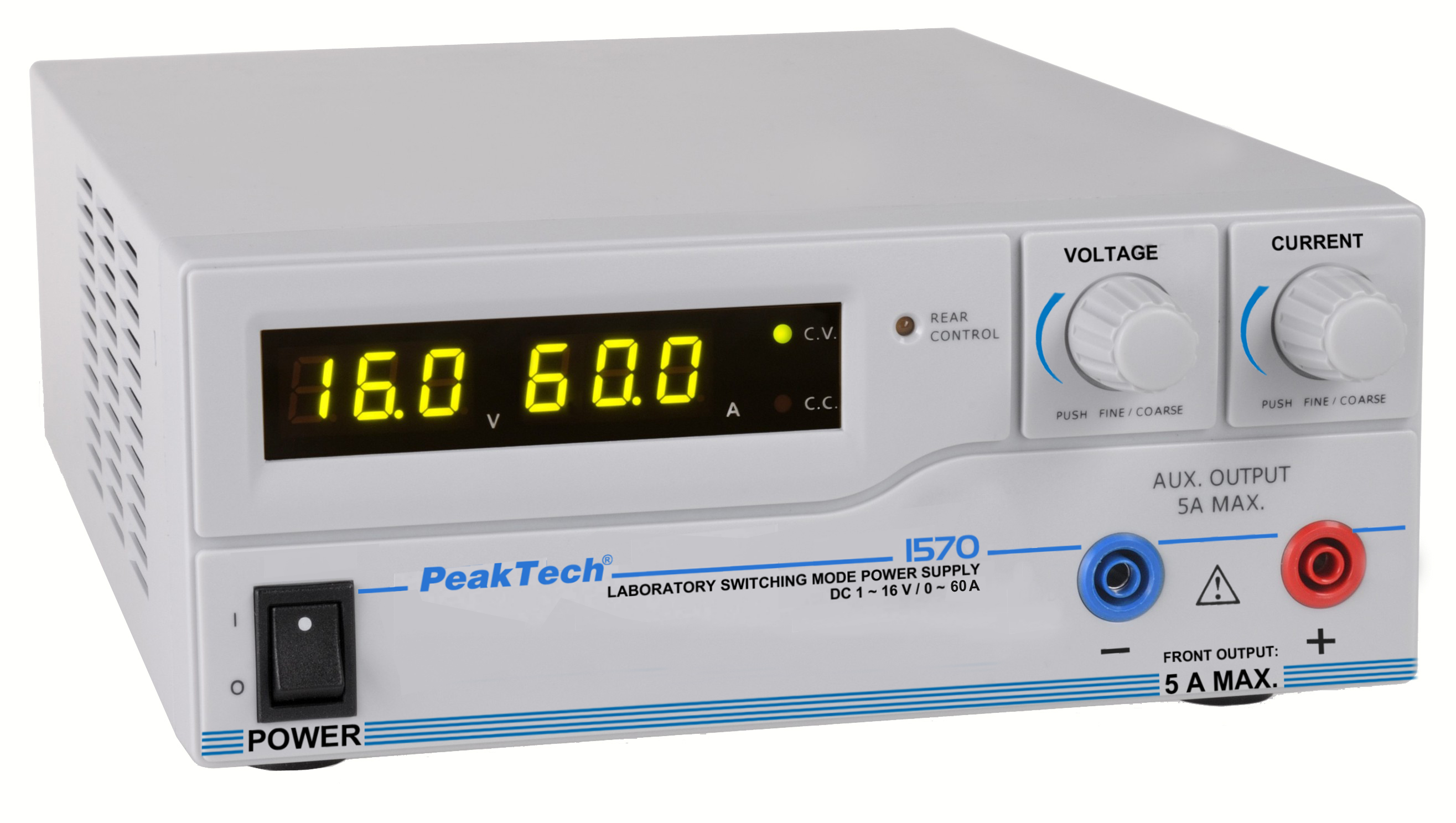 «PeakTech® P 1570» Labor-Schaltnetzteil DC 1 - 16V / 0 - 60A mit USB