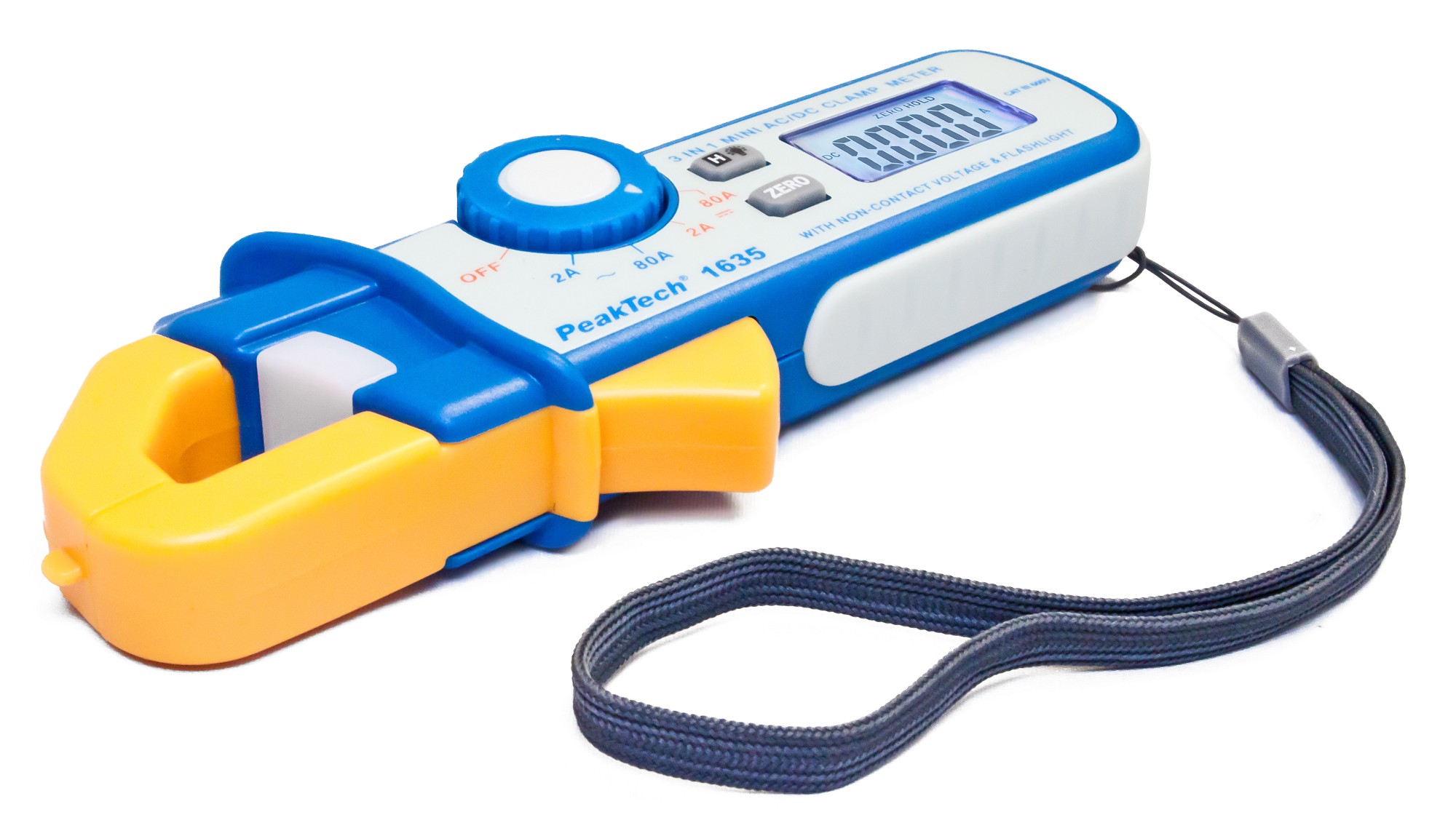 «PeakTech® P 1635» Leakage current clamp 2/80 A AC/DC, 1mA resolution