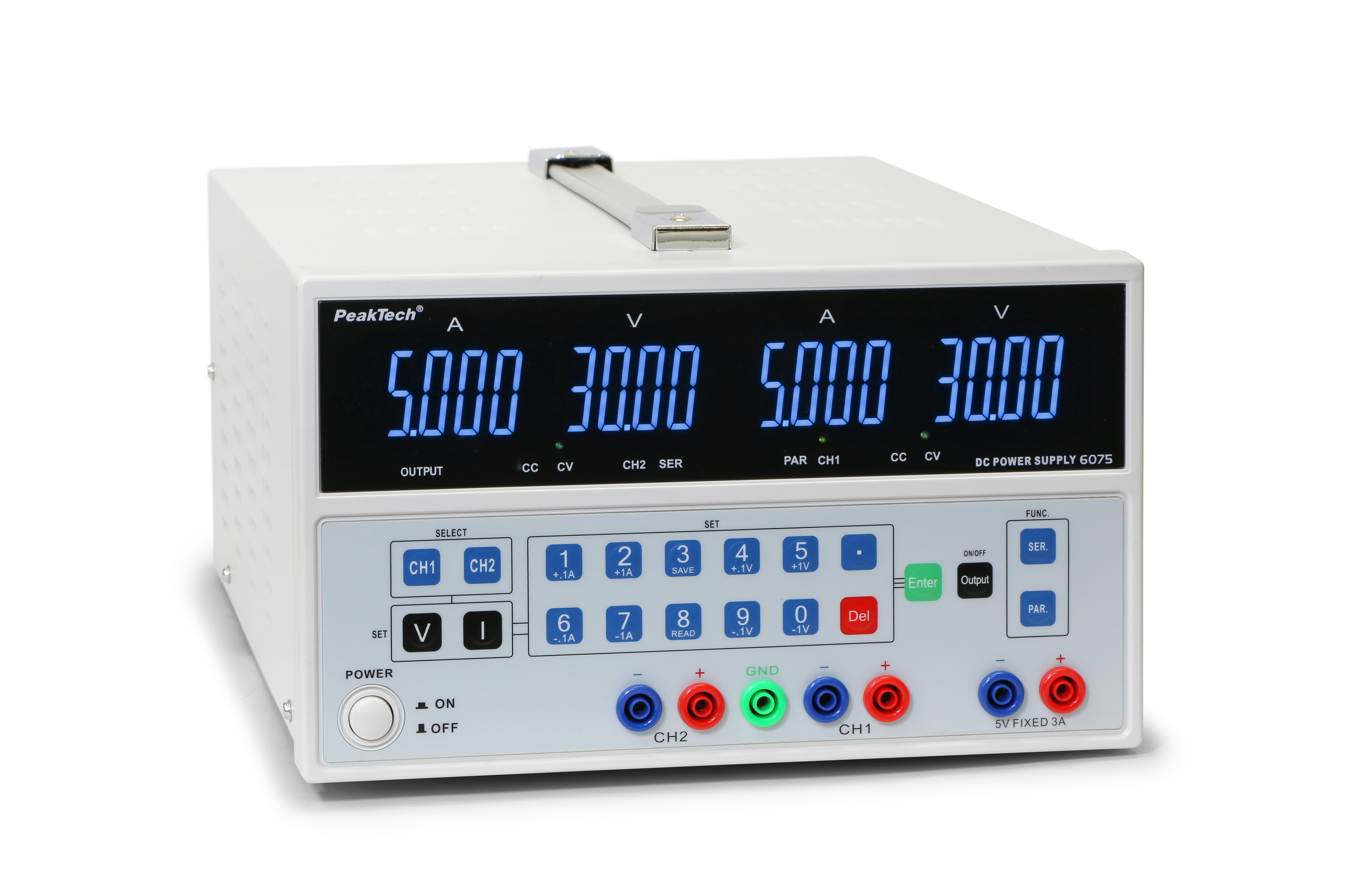 «PeakTech® P 6075» Digital Laboratory Power Supply with USB