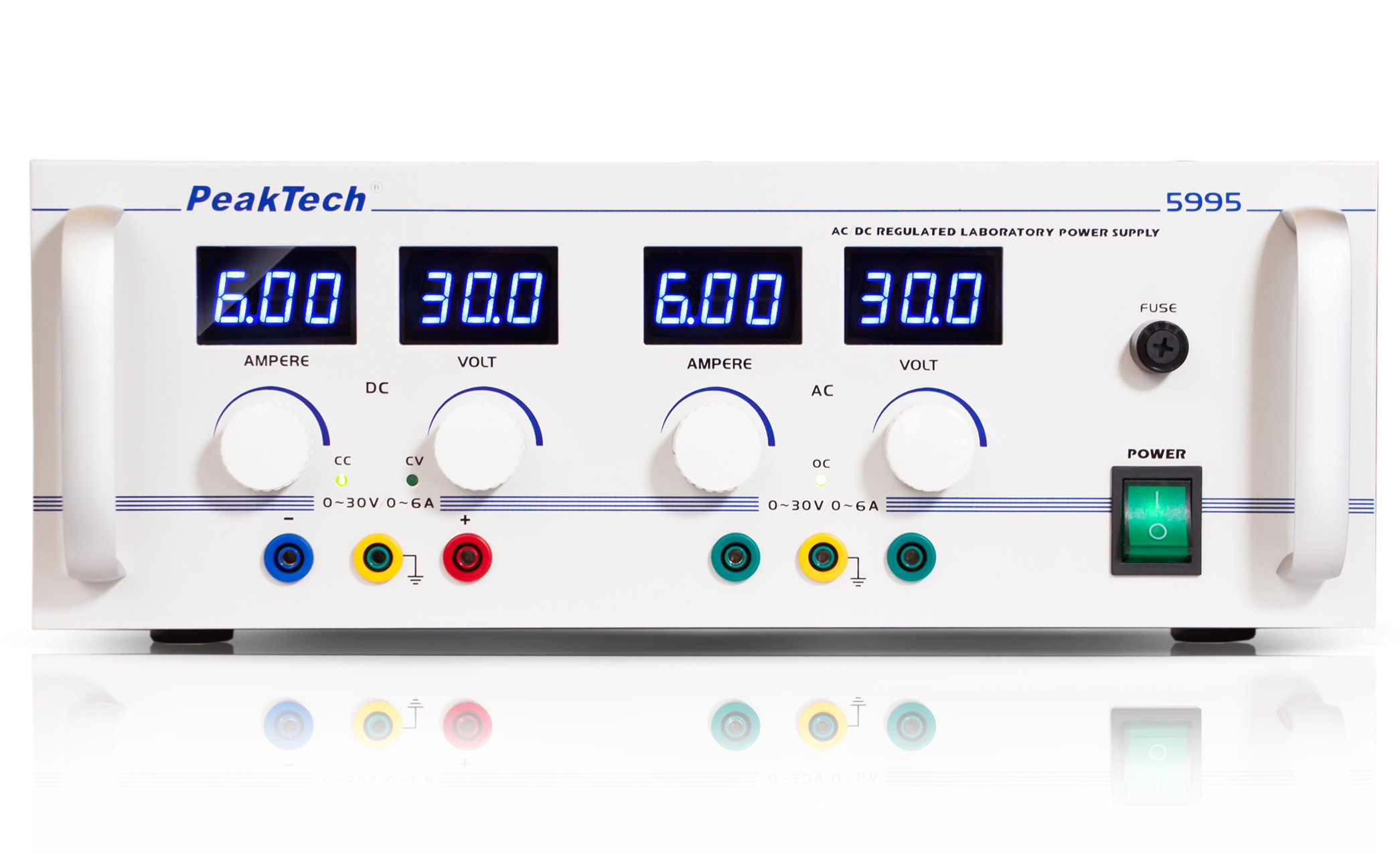 «PeakTech® P 5995» Zasilacz laboratoryjny AC/DC 0 - 30 V/0 - 6 A