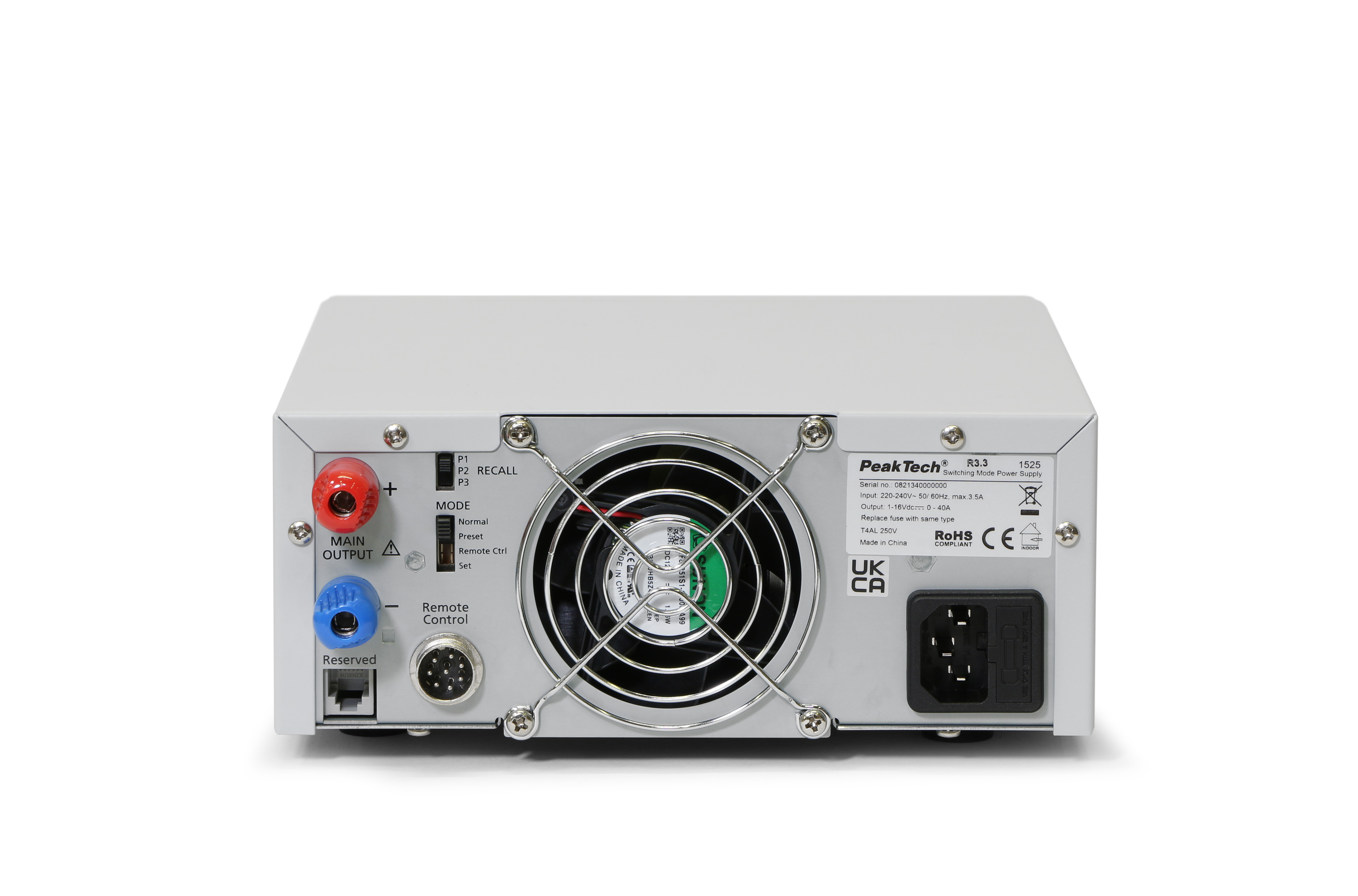 «PeakTech® P 1525» Laboratory power supply DC 1 - 16 V / 0 - 40 A