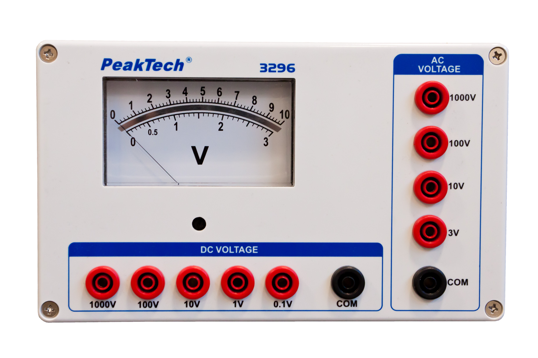 «PeakTech® P 3296» Analog voltmeter, 0 ... 0.1/1/10/100 / 1000V AC/DC