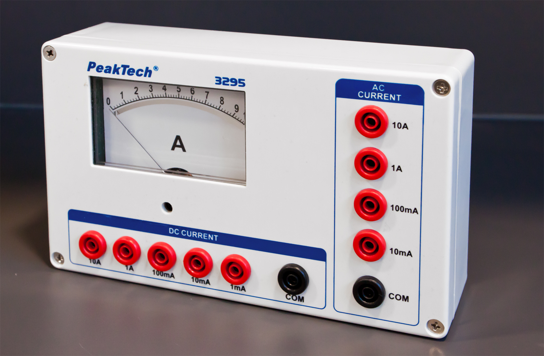 «PeakTech® P 3295» Amperomierz analogowy - 0 1/10/100mA /1/10A AC/DC