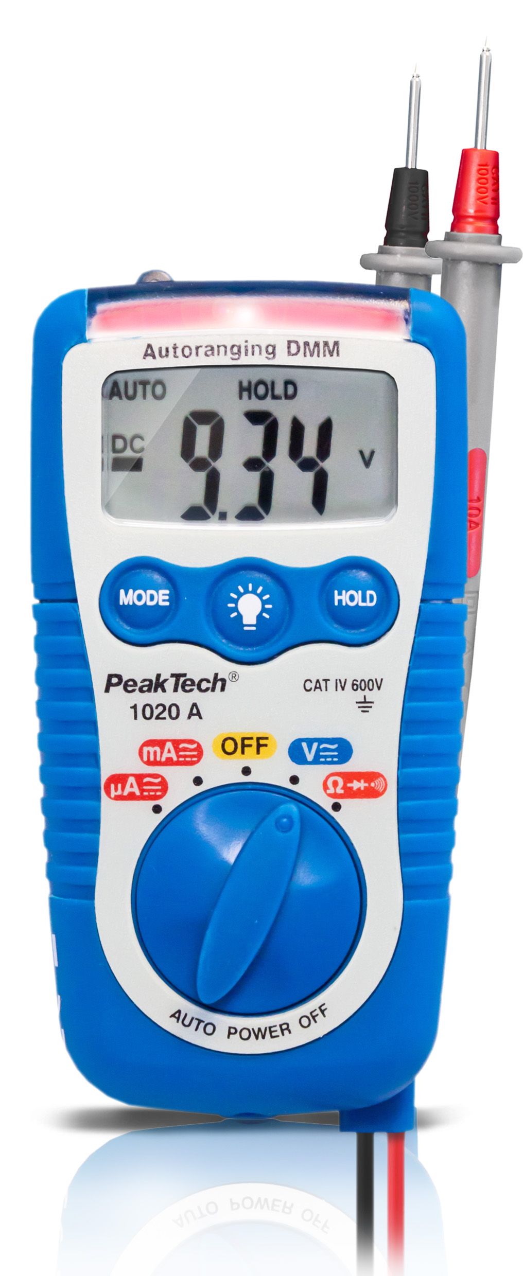 «PeakTech® P 1020 A» 600V AC/DC Multimeter mit Sicherungsautomatik