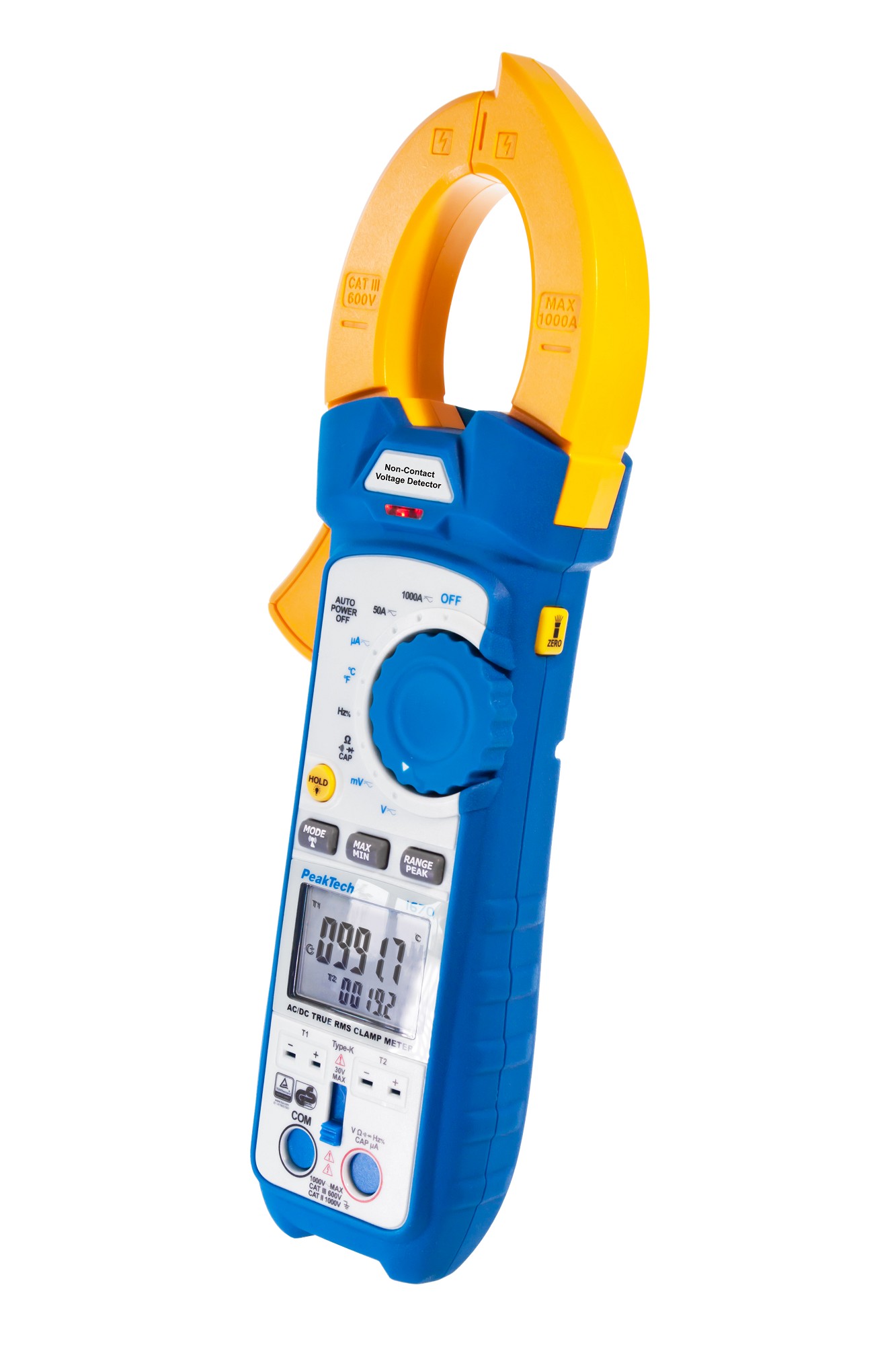 «PeakTech® P 1670» TrueRMS clamp meter 50,000 counts 1000 A AC/DC, BT