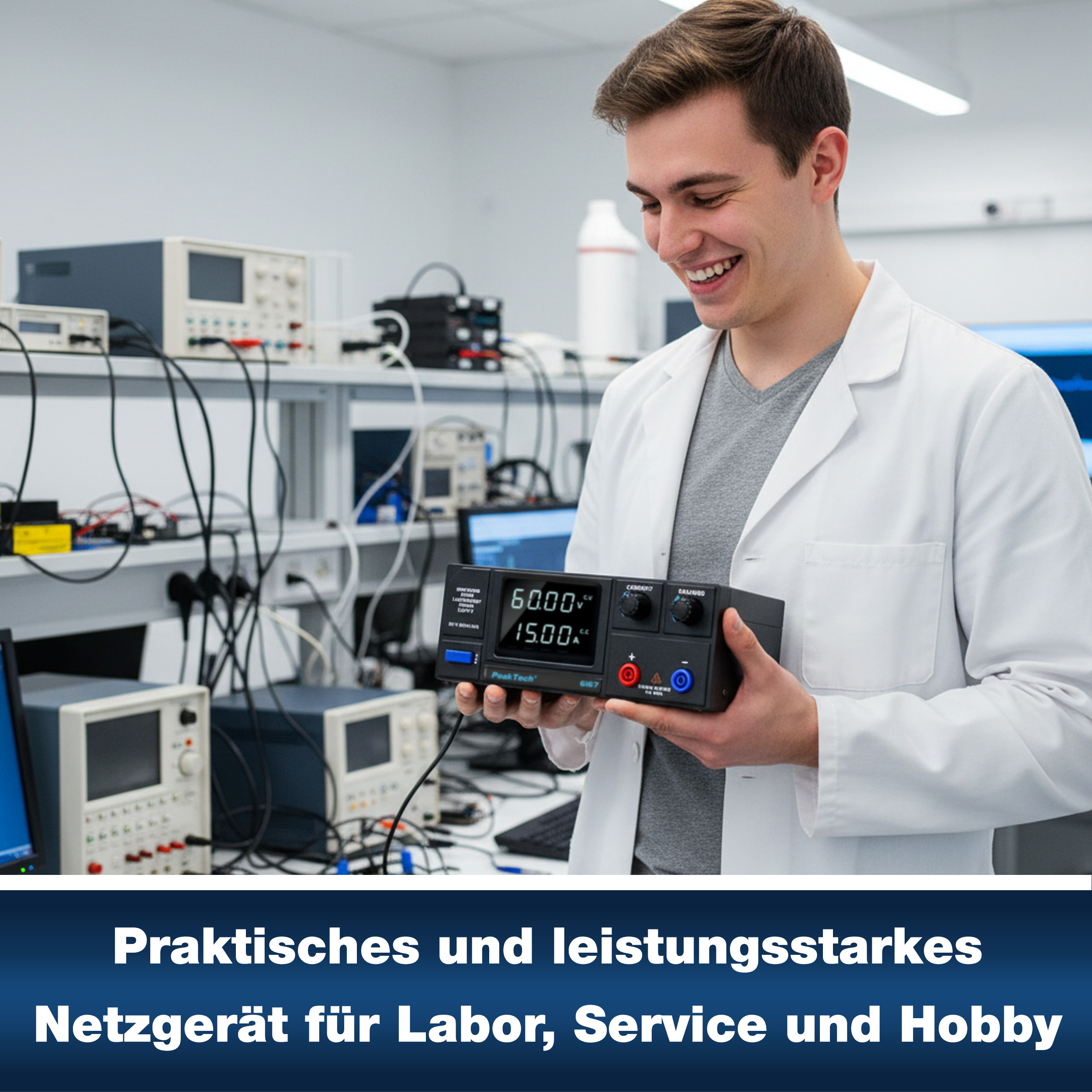 «PeakTech® P 6167» DC Schaltnetzgerät  1 - 60V / 0-15A