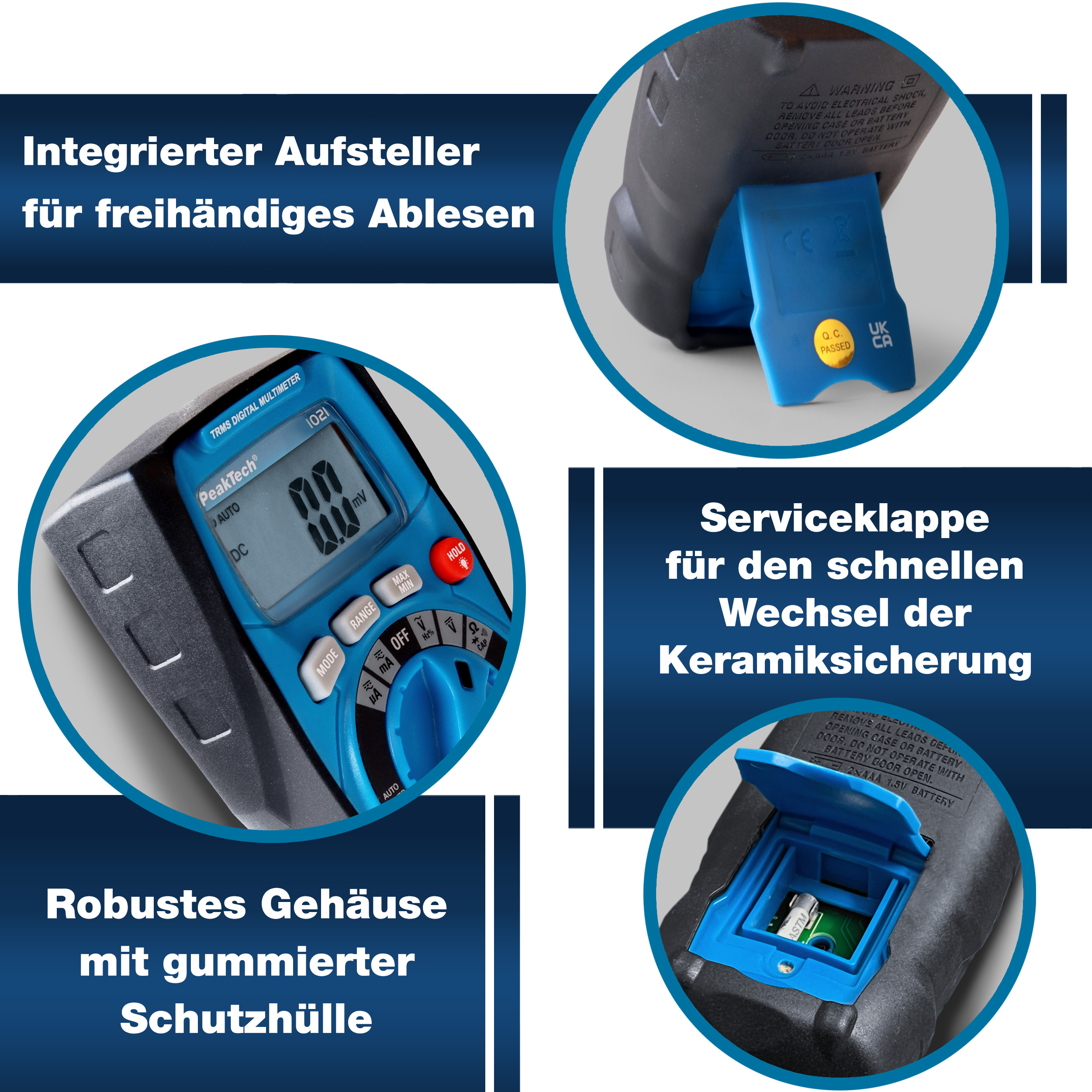 «PeakTech® P 1021» TrueRMS Digital Multimeter 4000 Counts, Auto.Range