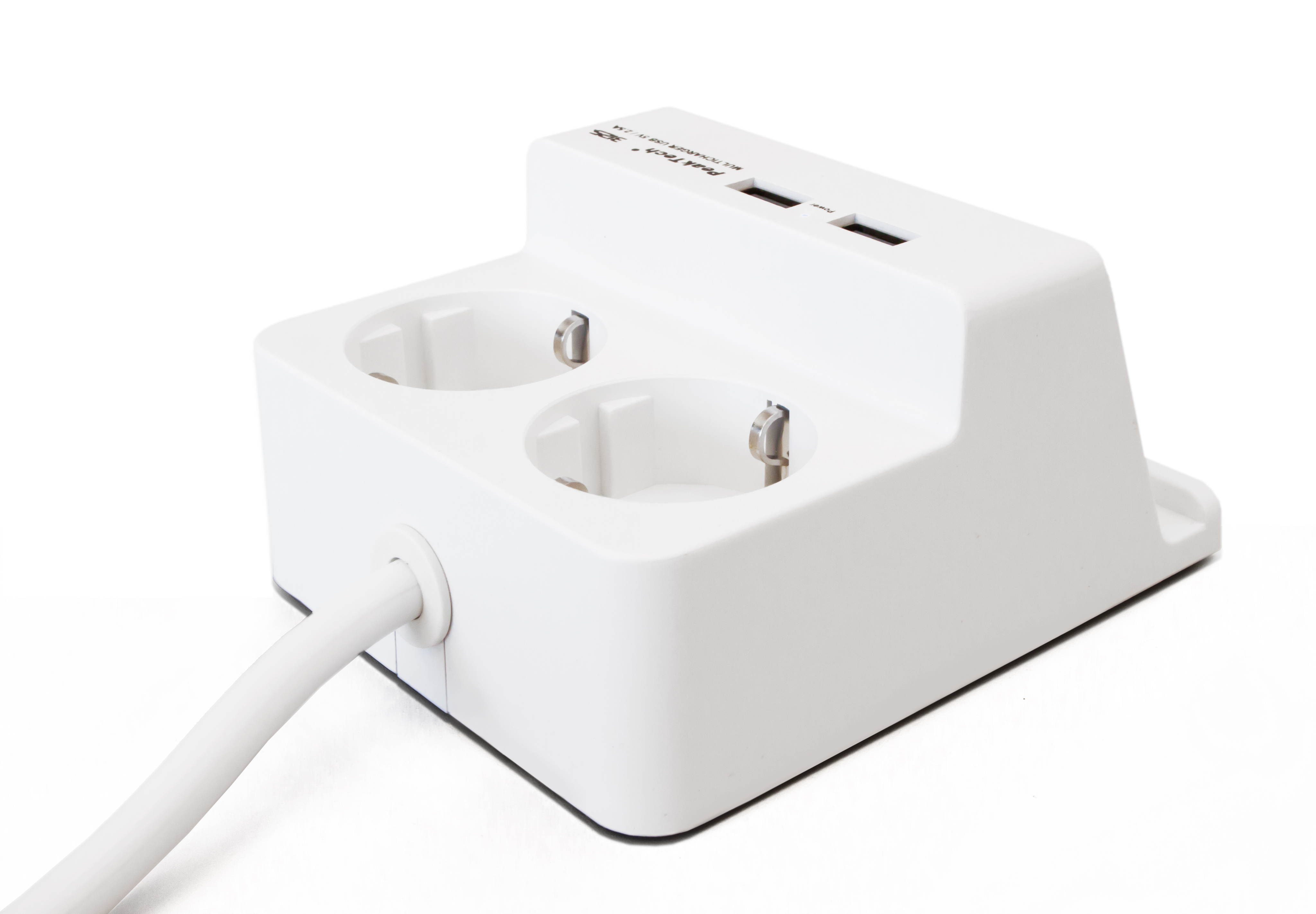 «PeakTech® P 3125» 2 x 230 V Schuko and 2 x USB charger with 2.5 A