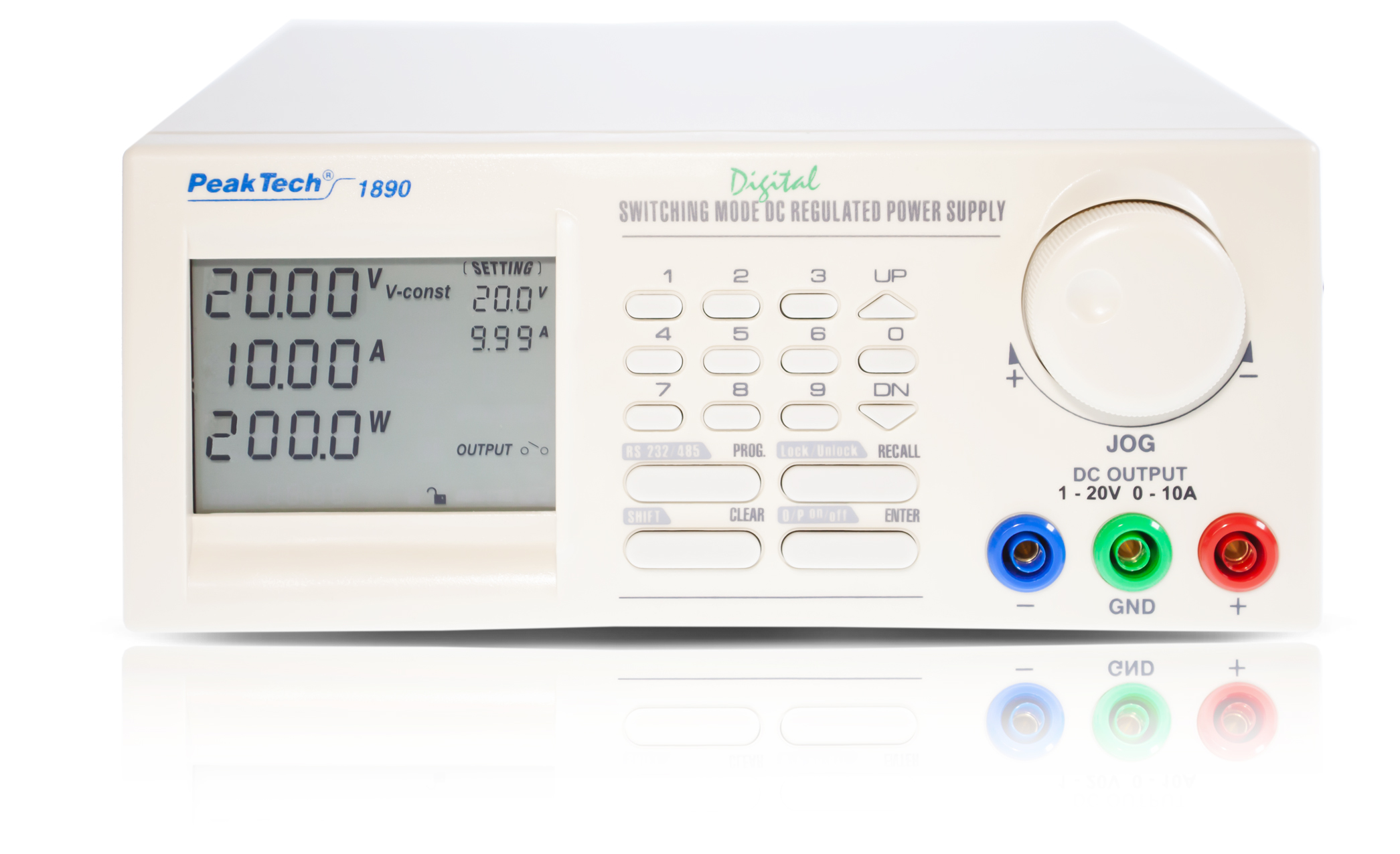 «PeakTech® P 1890» Labor-Schaltnetzteil DC 1 - 20V / 0 - 10A mit USB