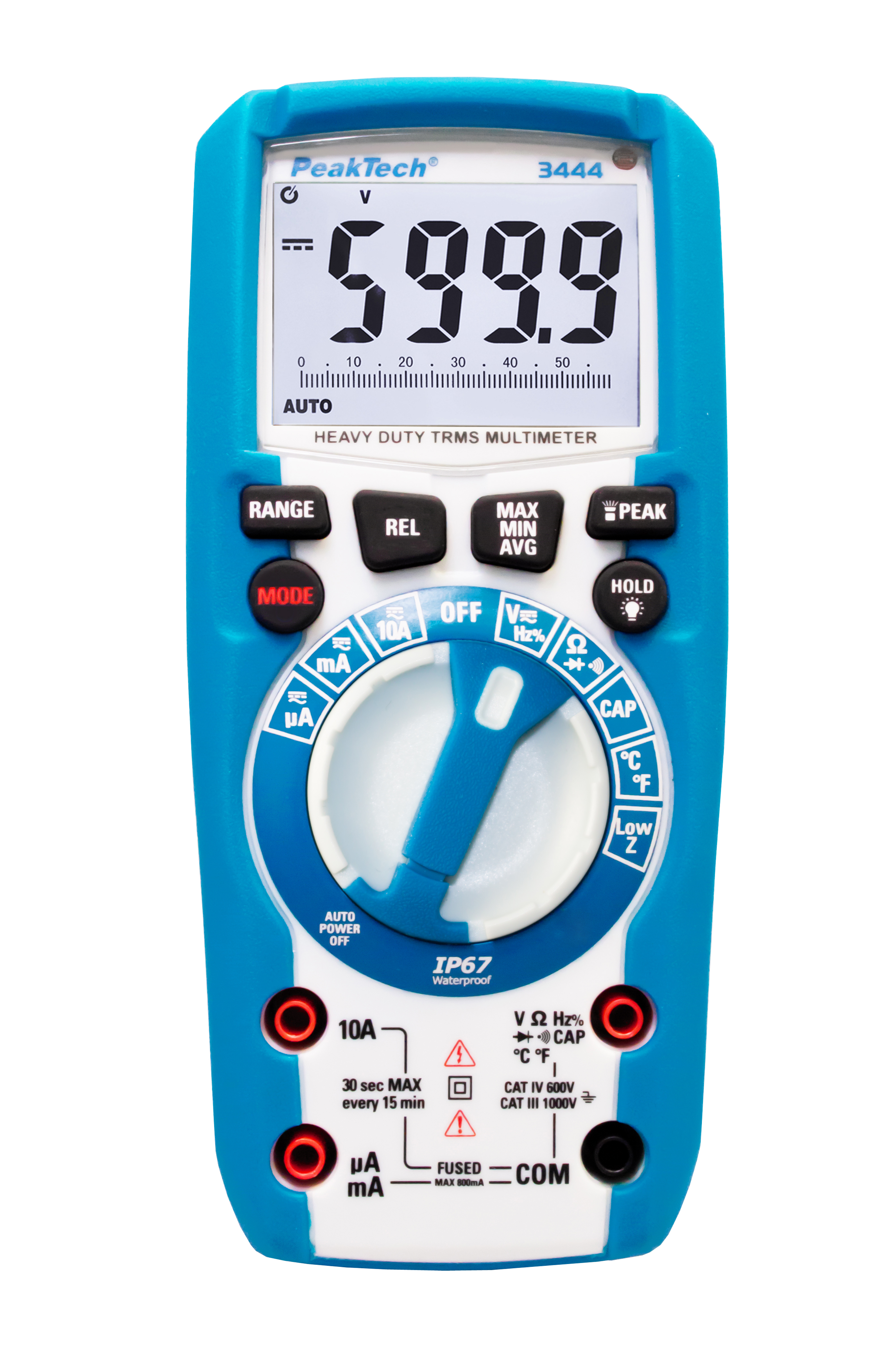 «PeakTech® P 3444» TrueRMS Digitalmultimeter 6.000 Counts, IP67