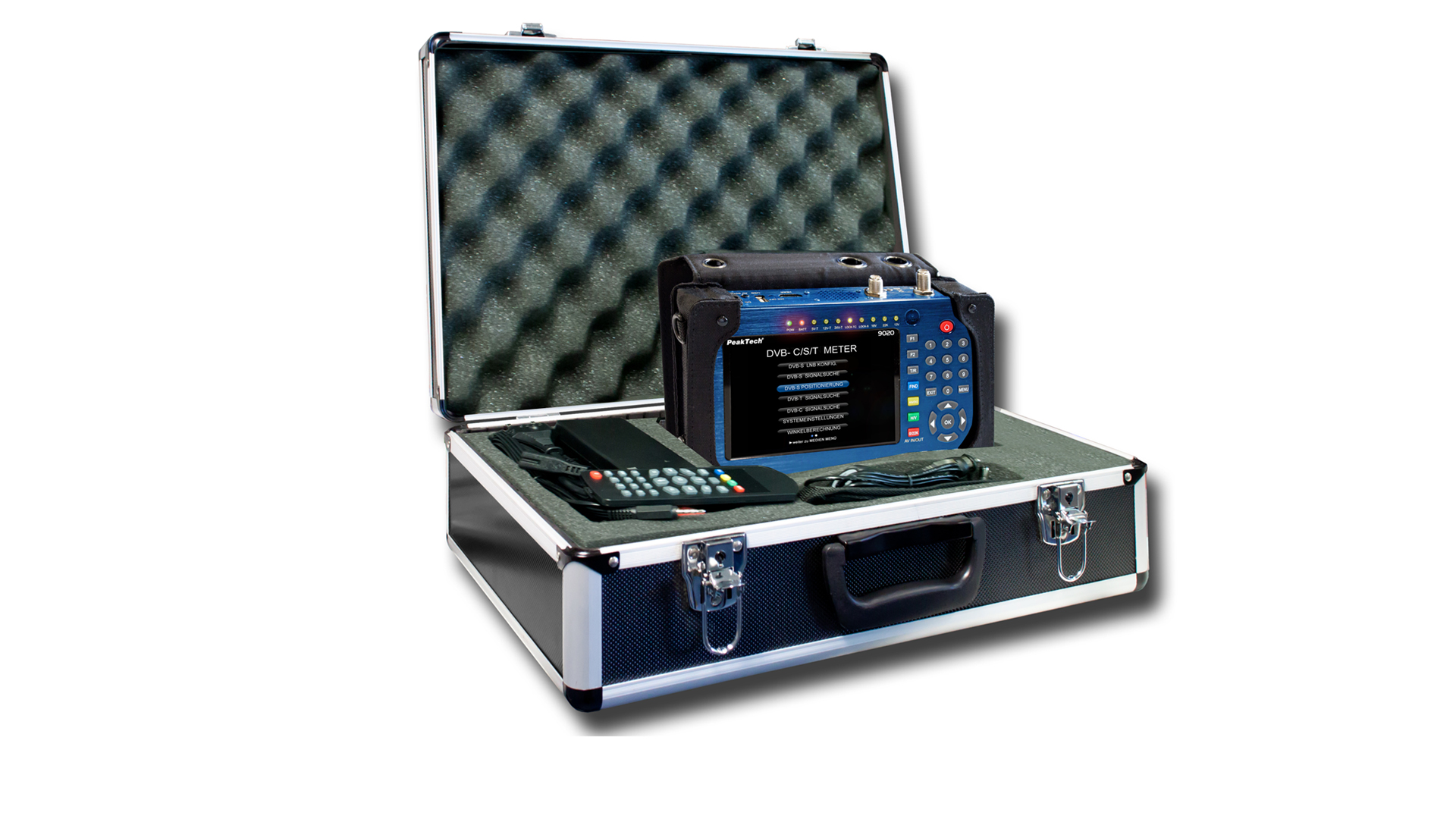 «PeakTech® P 9020» DVB-C/S2/T2 Meter with 5"; Display and H.264 Codec