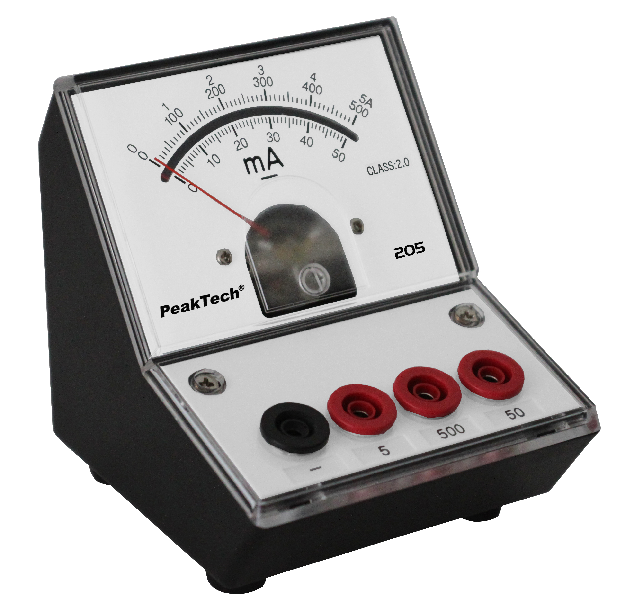 «PeakTech® P 205-04» Amperometro analogico - 0...50/500mA/5A DC