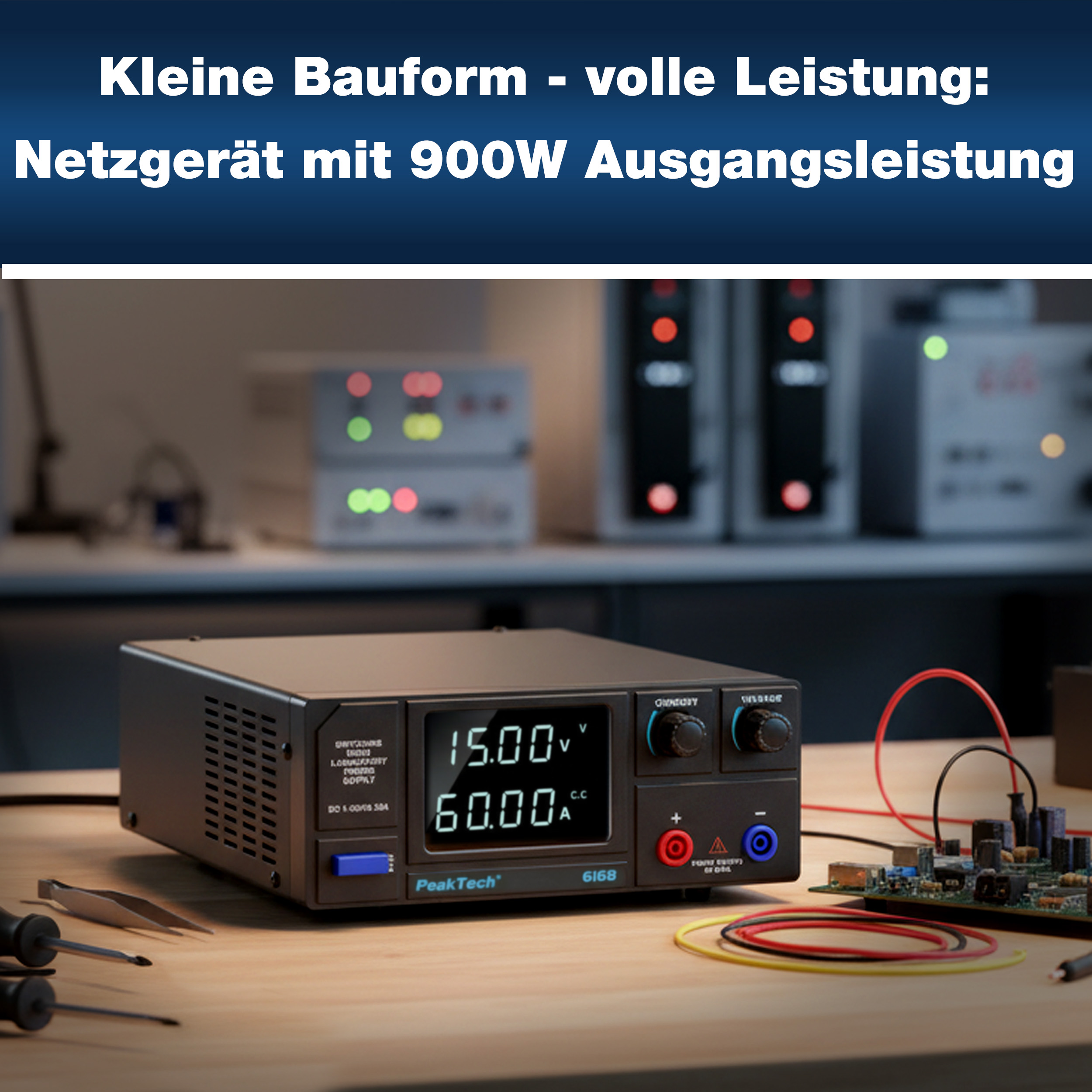 «PeakTech® P 6168» DC Schaltnetzgerät  1 - 15V / 0-60A