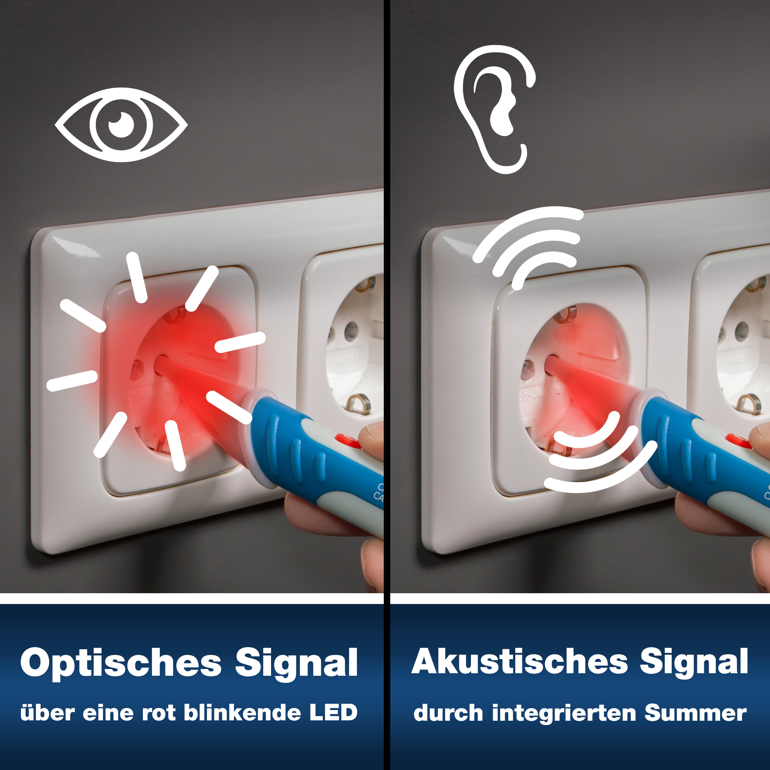 «PeakTech® P 1030» AC-Spannungsprüfer 50 - 1000 V AC, Kontaktlos