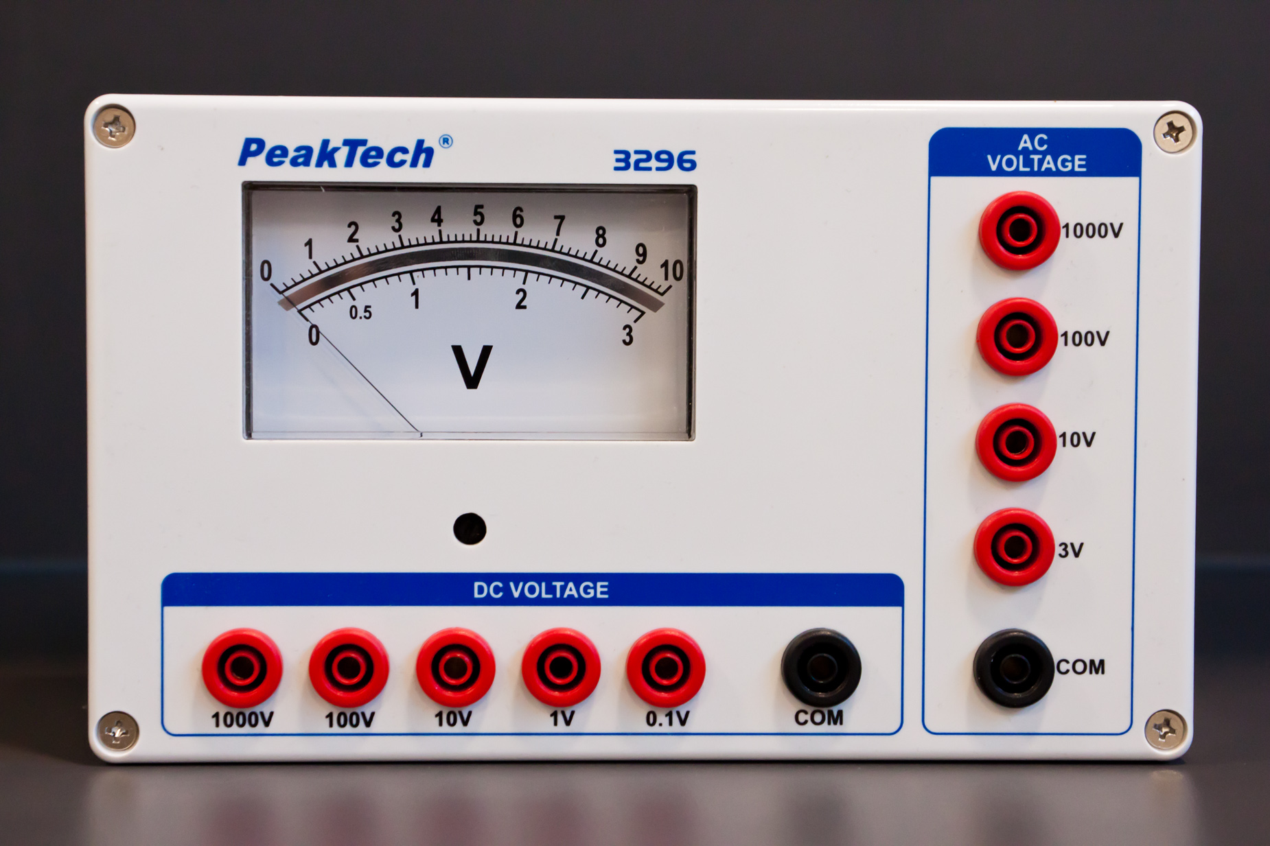 «PeakTech® P 3296» Analog voltmeter, 0 ... 0.1/1/10/100 / 1000V AC/DC