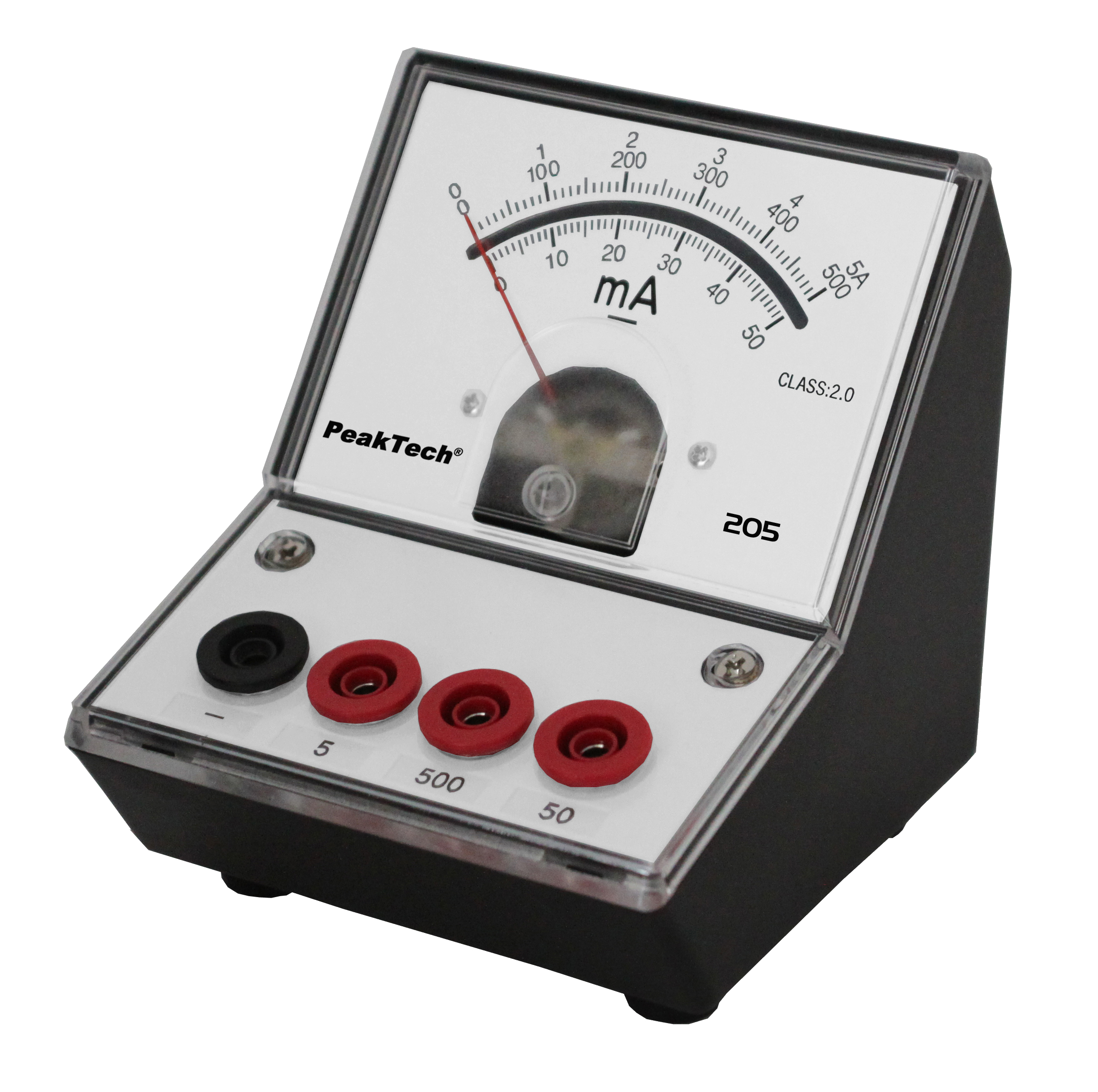 «PeakTech® P 205-04» Analog amperemeter - 0 ... 50/500mA/5A DC