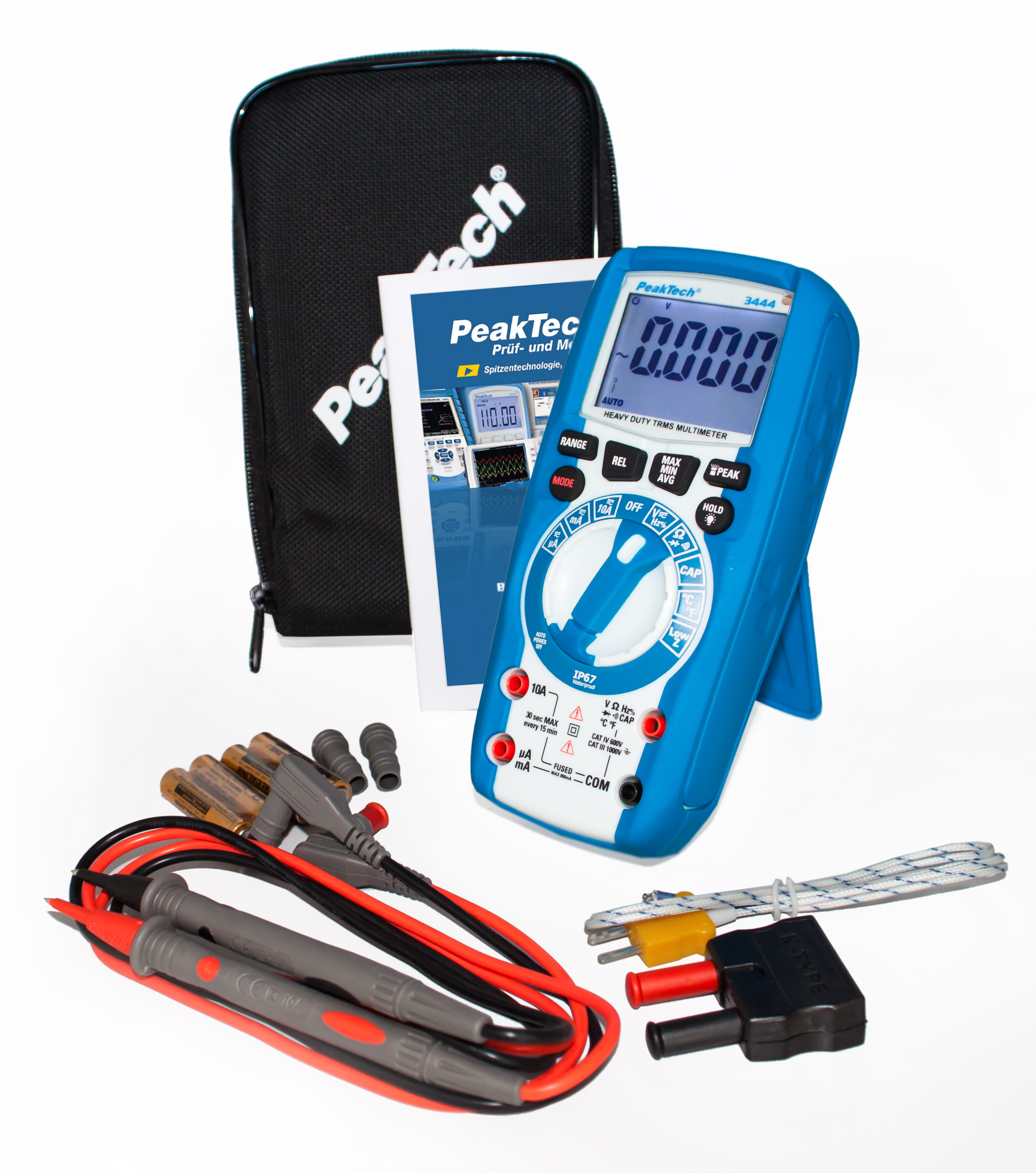 «PeakTech® P 3444» TrueRMS Digitalmultimeter 6.000 Counts, IP67