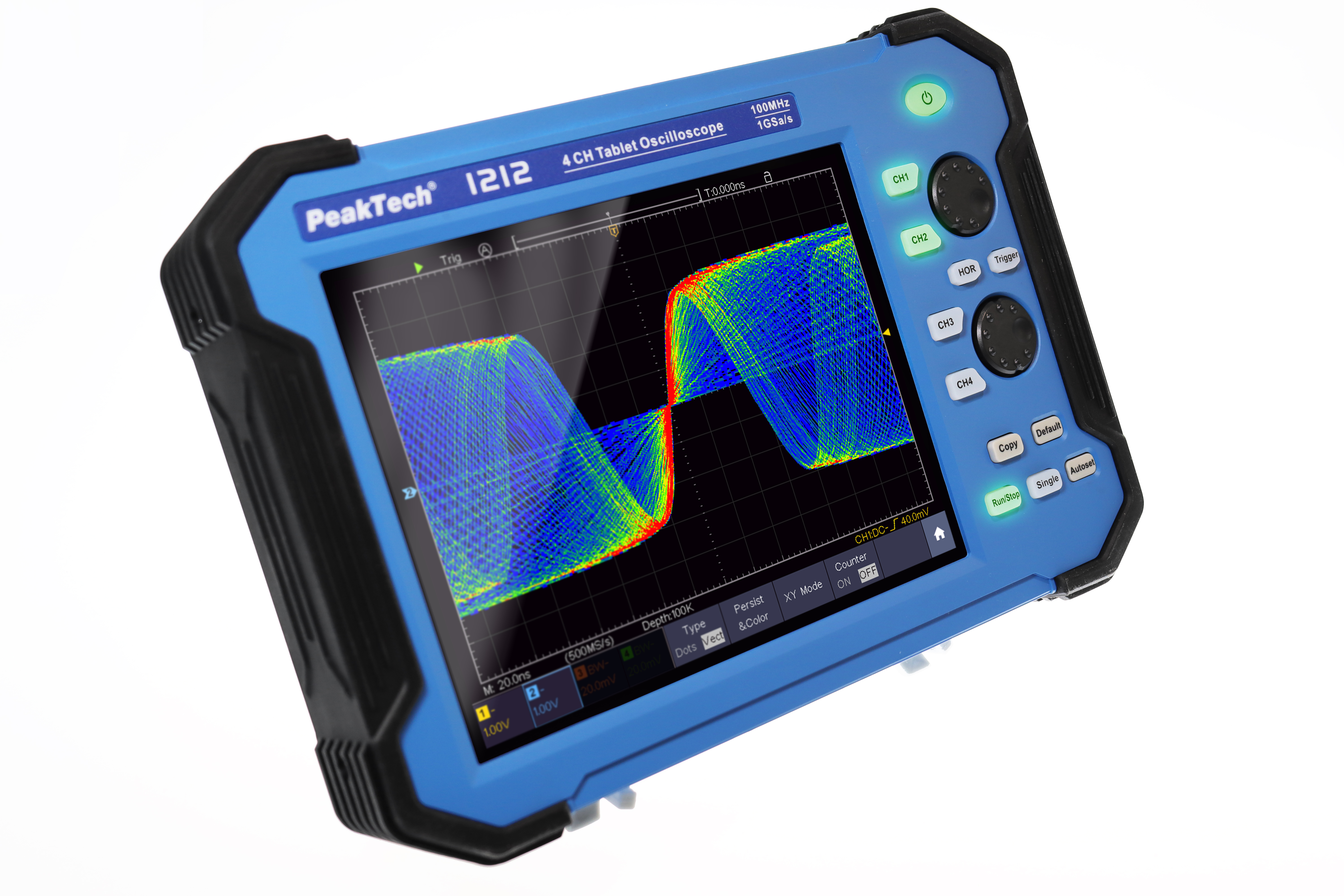 «PeakTech® P 1212» Oscilloscope à tablette 100 MHz / 4 CH, 1 GS/s