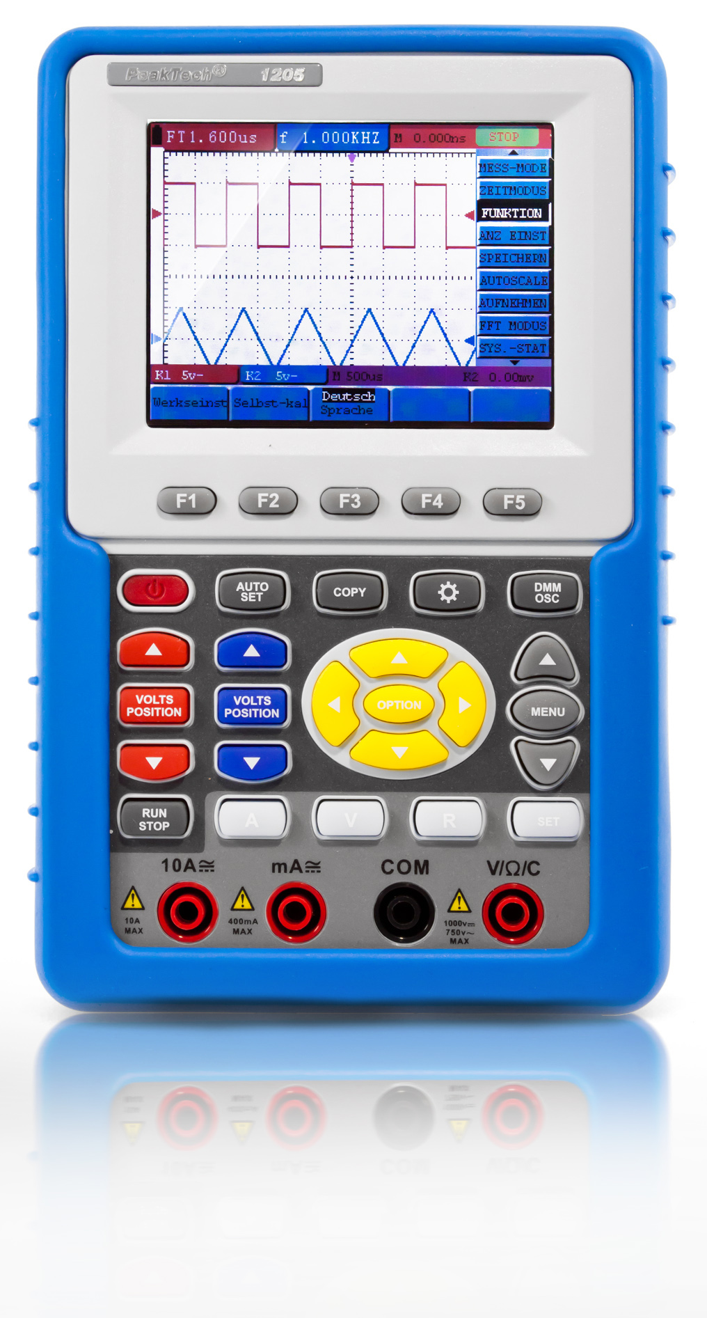 «PeakTech® P 1205» Osciloscopio de Mano 20MHz/2 Canales, 100MS/s