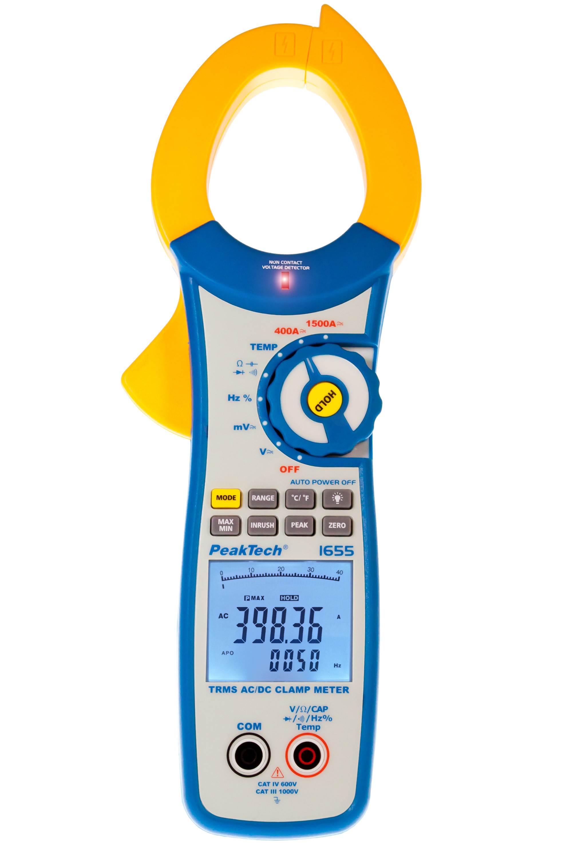 «PeakTech® P 1655» TrueRMS clamp meter 40,000 counts 1500 A AC/DC