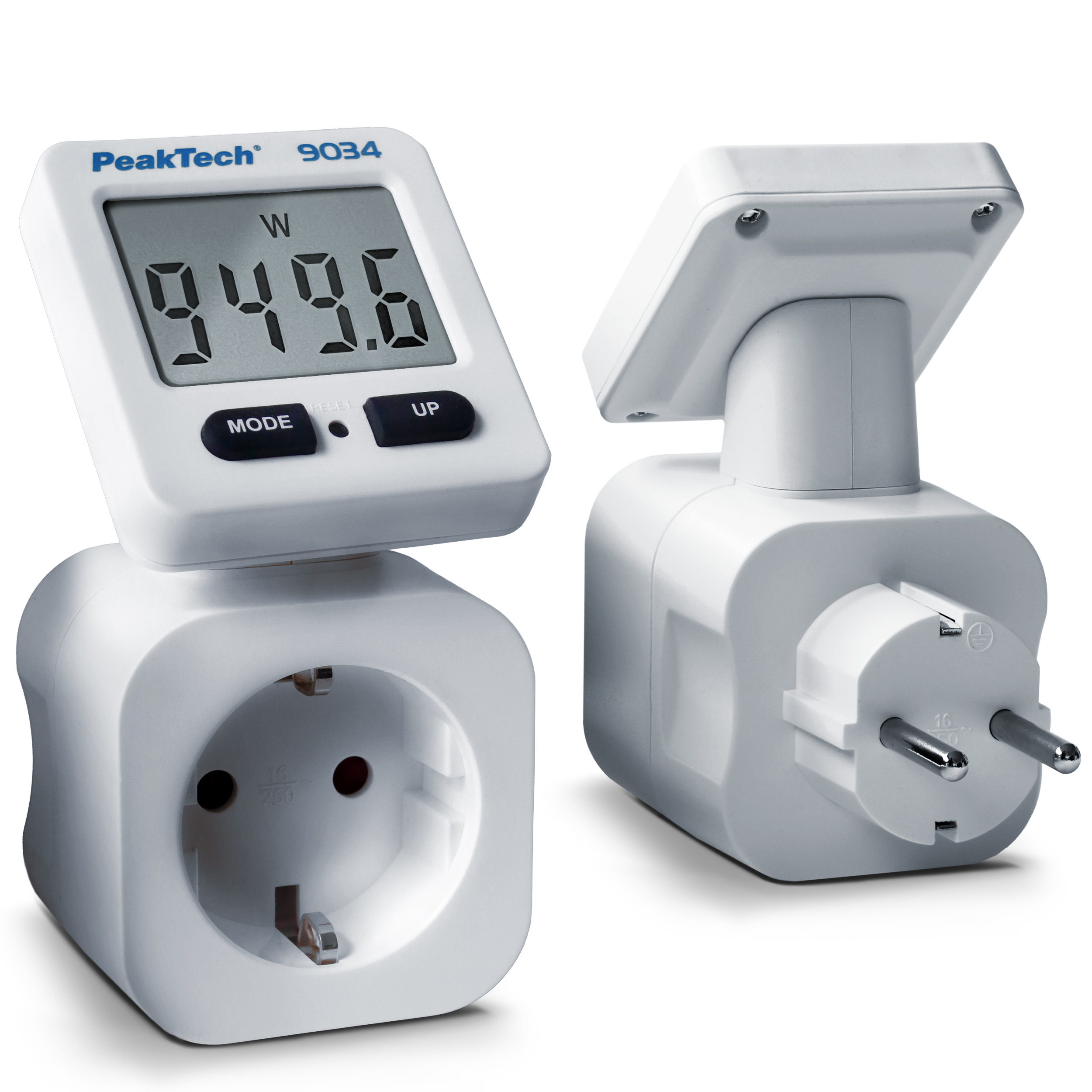 «PeakTech® P 9034» Energiekostenmessgerät 0,1W Auflösung mit drehbarer Anzeige