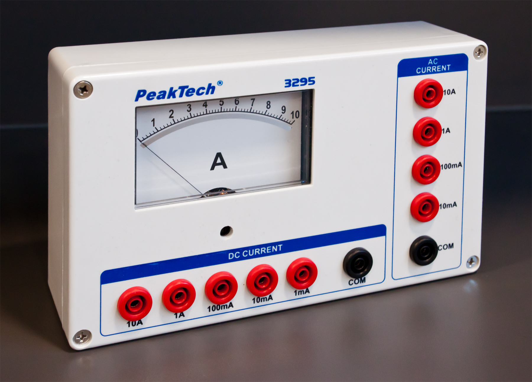 «PeakTech® P 3295» Analog ammeter - 0 ... 1/10/100 mA / 1/10 A AC/DC