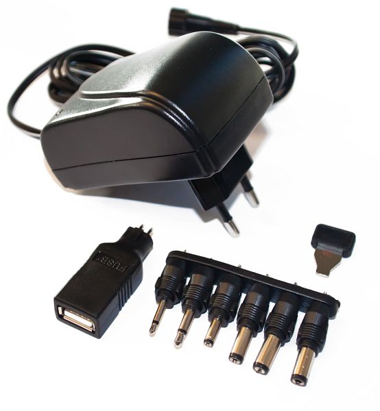 «PeakTech® P 3127 B» Universal-Steckernetzgerät 3 ... 12V DC, 1500mA