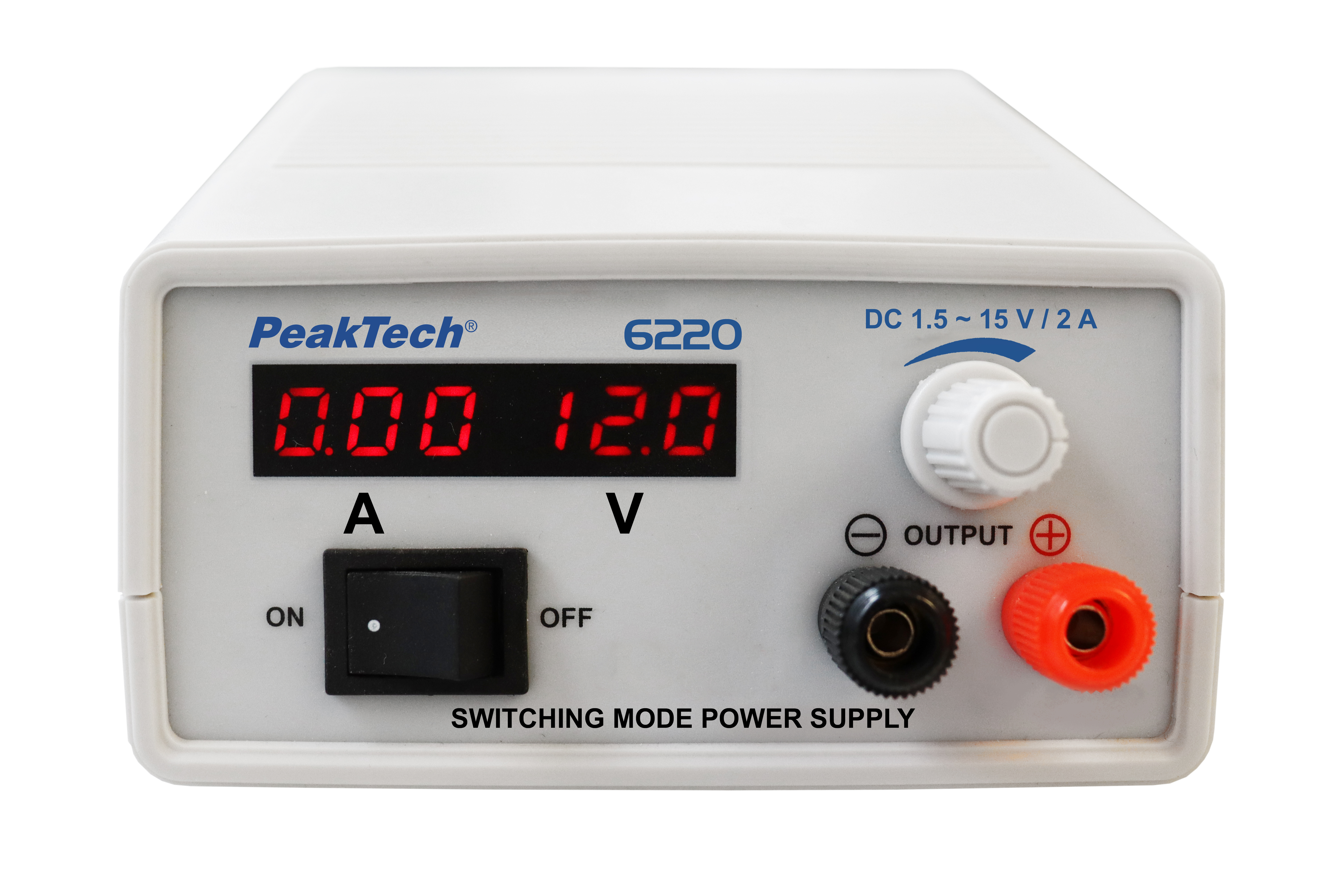 «PeakTech® P 6220» Mini power supply, 1,5 - 15 V / 2 A DC