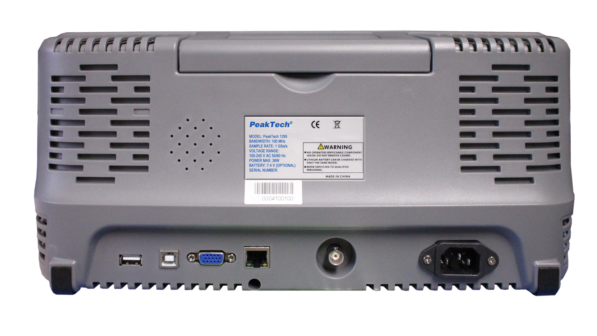 «PeakTech® P 1295» 100 MHz / 4 CH, 1 GS/s touchscreen oscilloscope