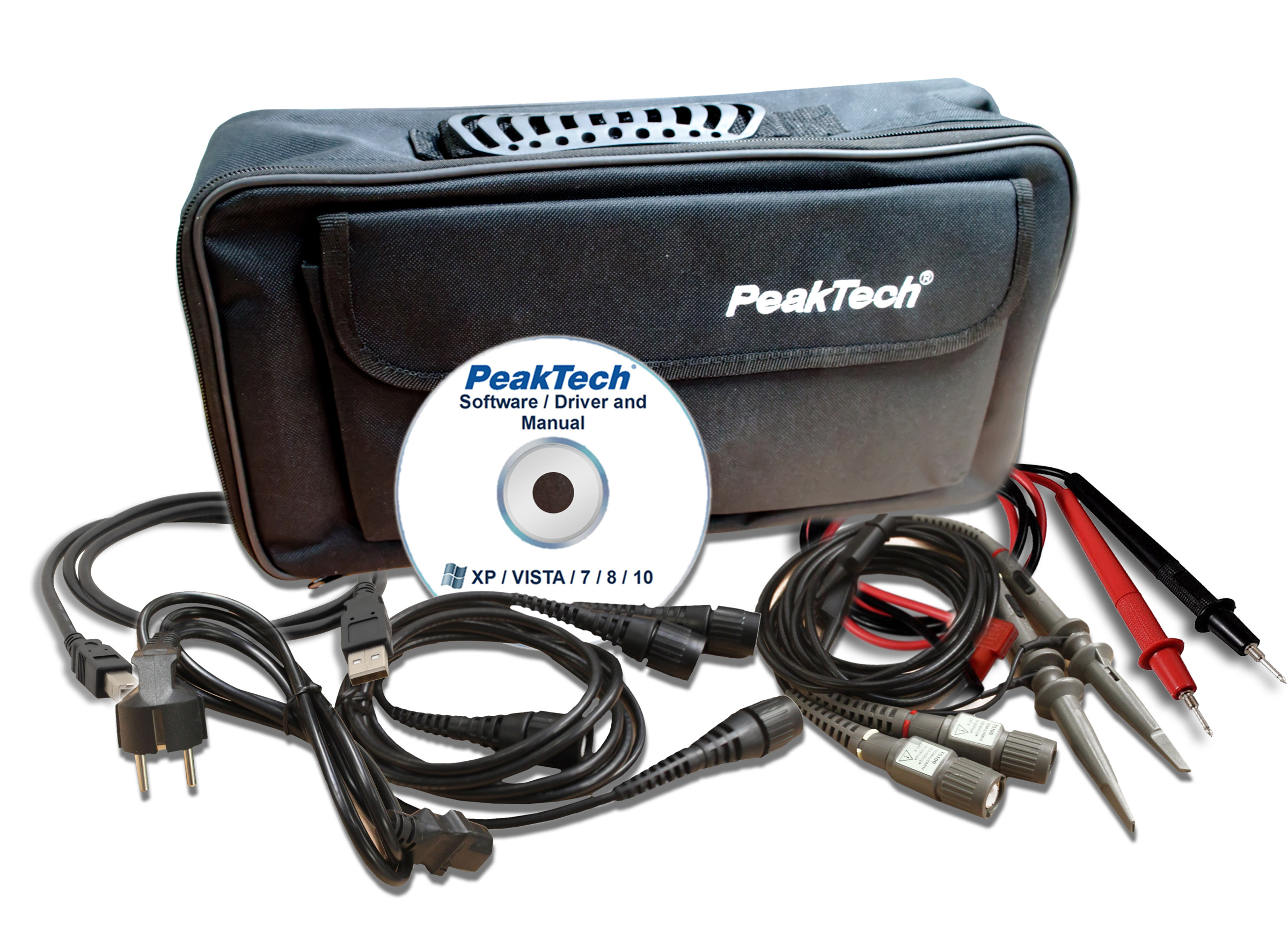 «PeakTech® P 1360» 100 MHz / 2 CH, 1 GS/s touchscreen oscilloscope
