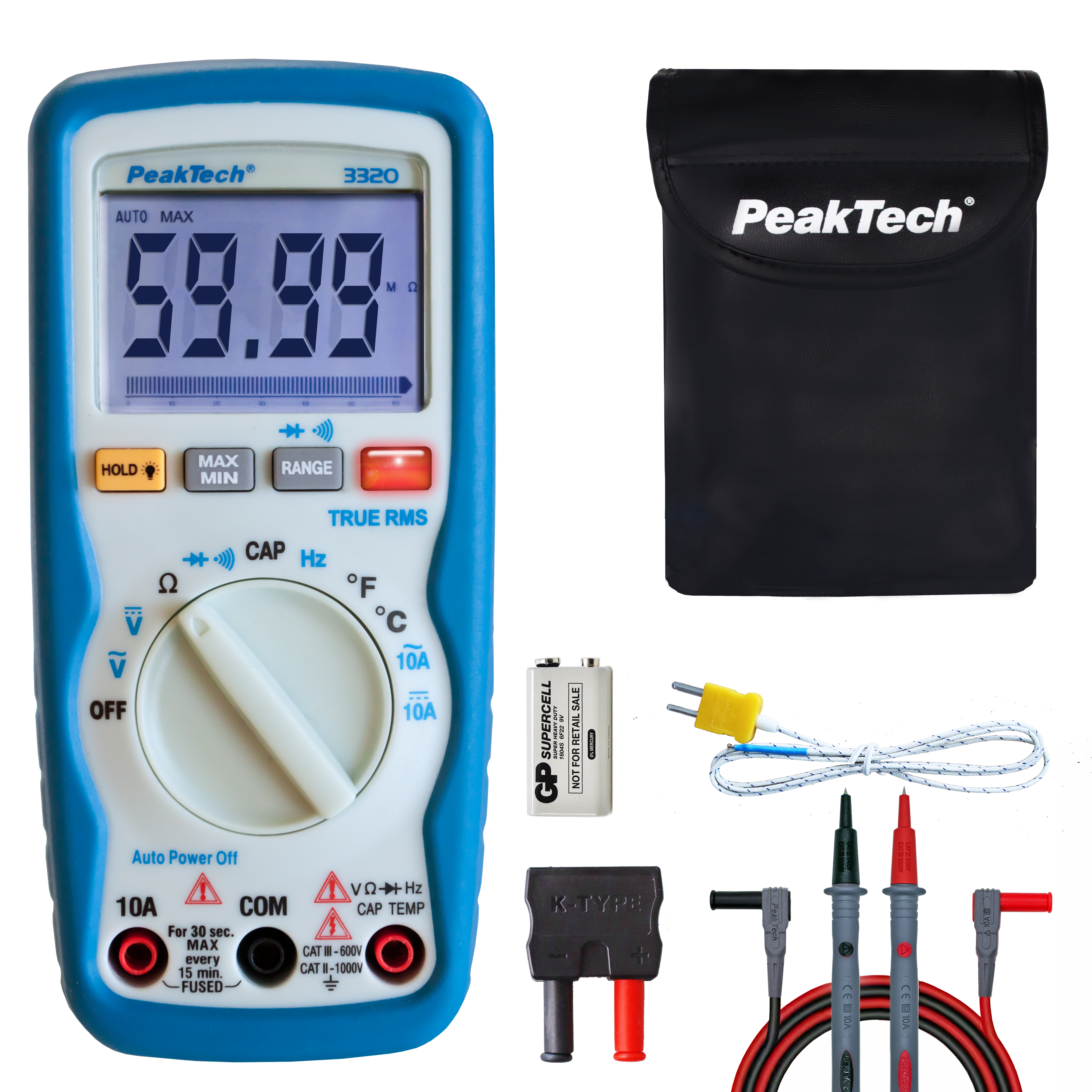 «PeakTech® P 3320» Multimetro digitale, 6.000 conteggi, TrueRMS