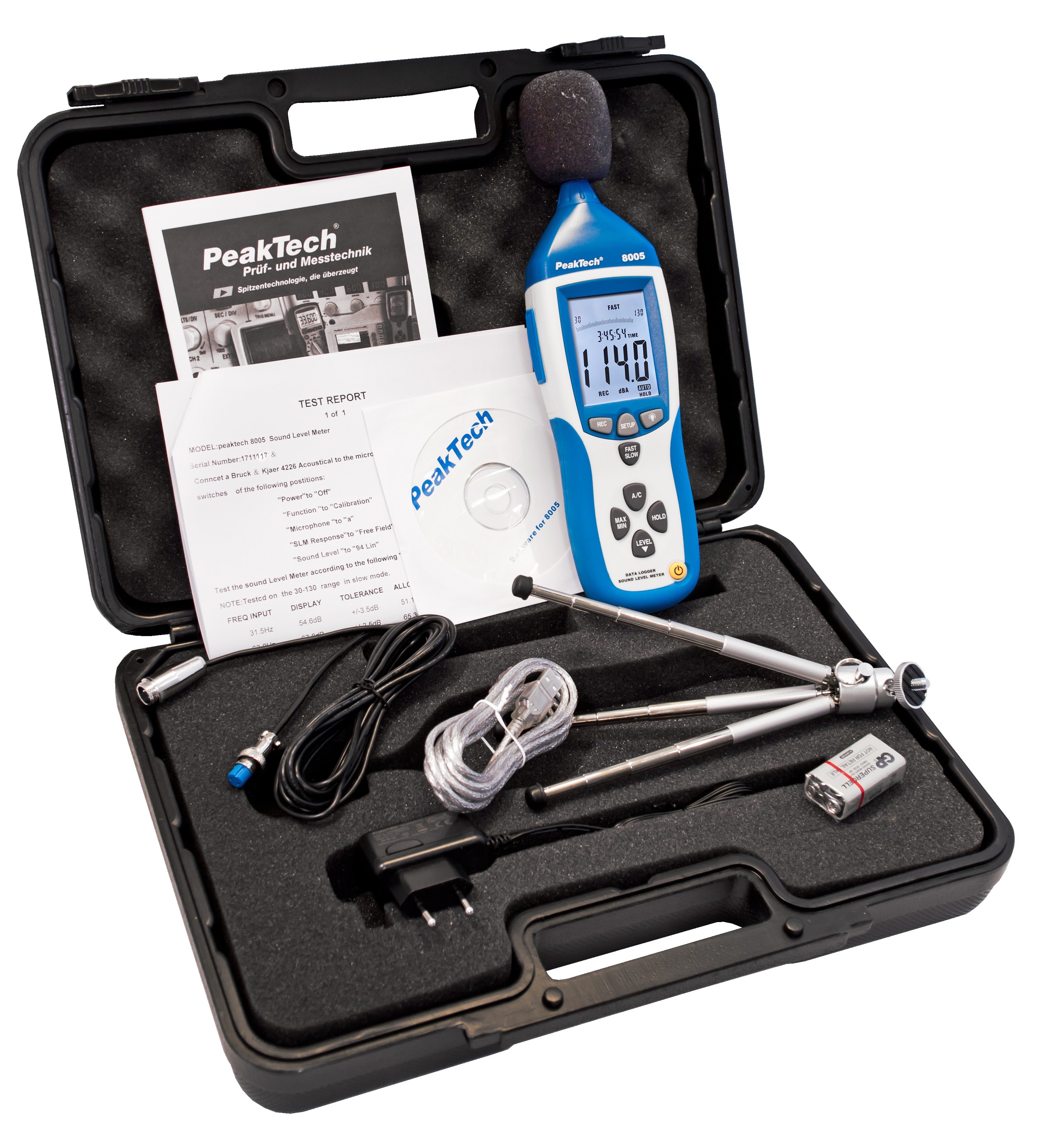 «PeakTech® P 8005» Professional Schallpegelmessgerät mit Datenlogger