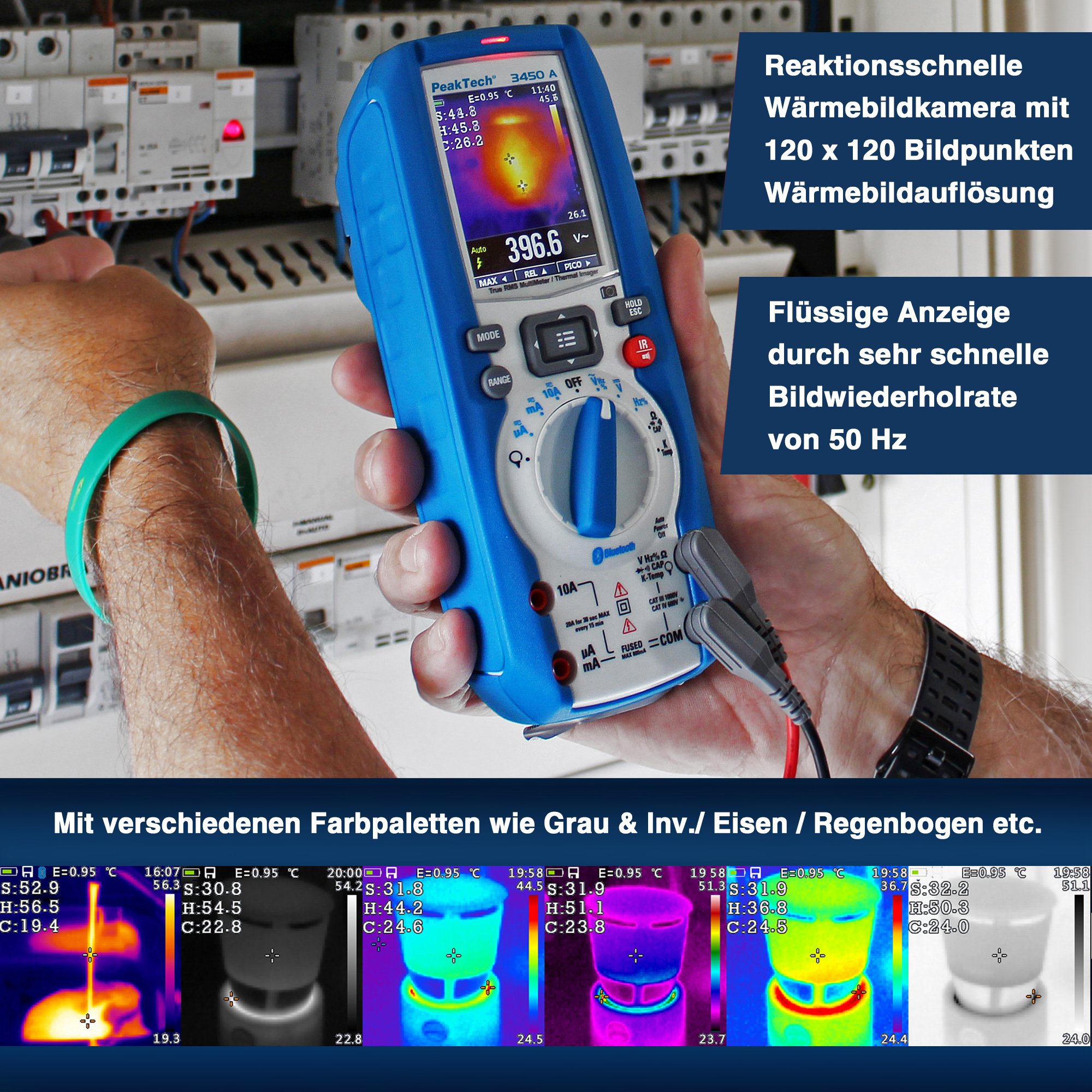 «PeakTech® P 3450 A» Multimètre TrueRMS et caméra thermique