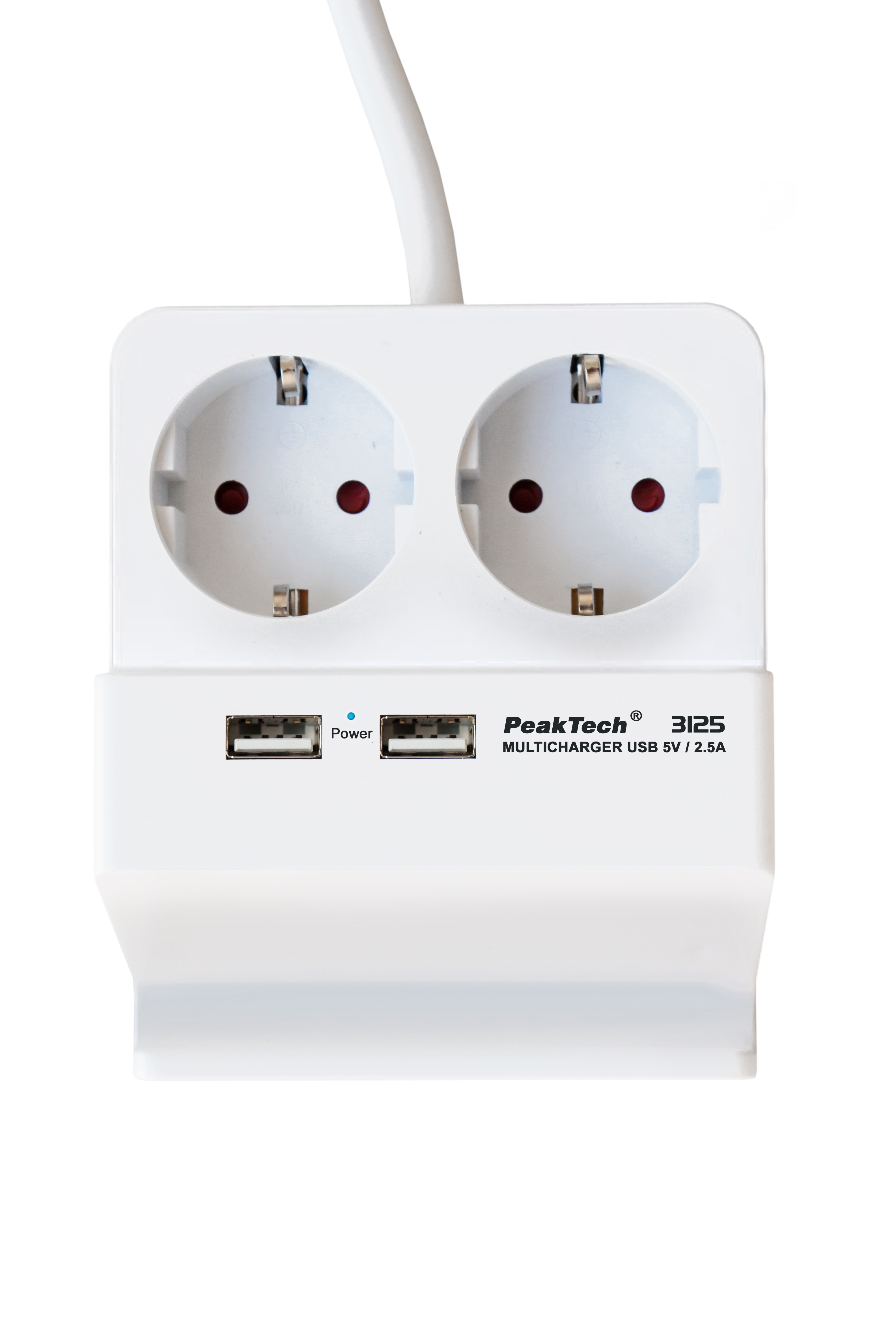 «PeakTech® P 3125» 2 x 230V Schuko et 2 x chargeur USB avec 2,5 A