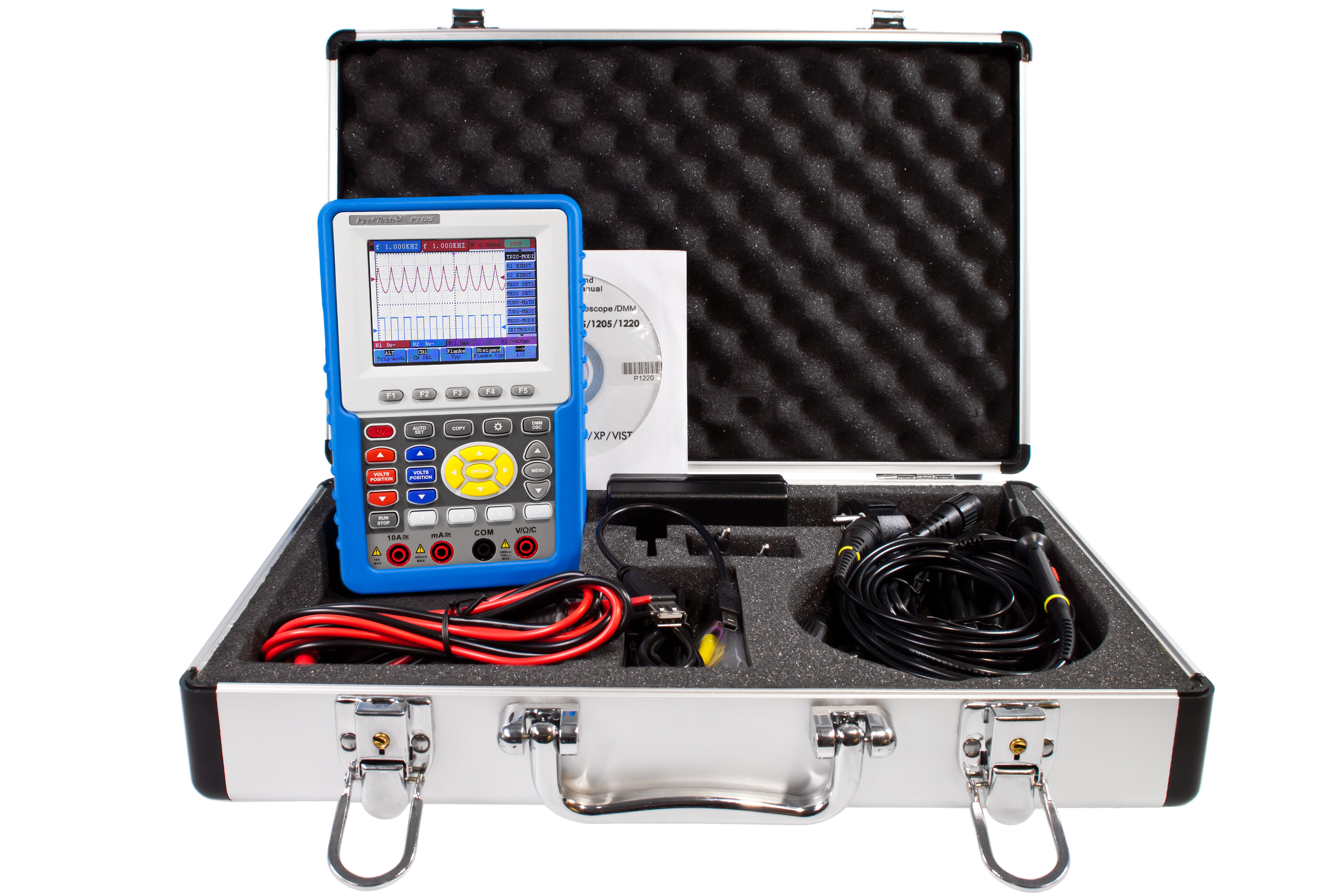 «PeakTech® P 1195» 100 MHz / 2 CH, 1 GS/s handheld oscilloscope