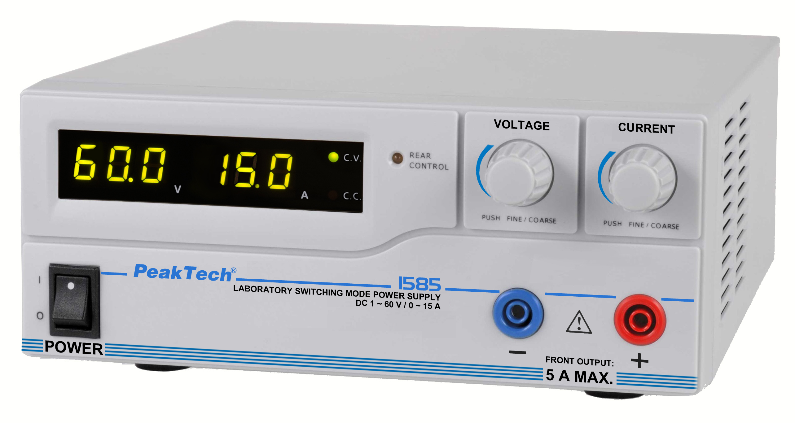 «PeakTech® P 1585» Laboratory power supply DC 1 - 60V / 0 - 15A & USB