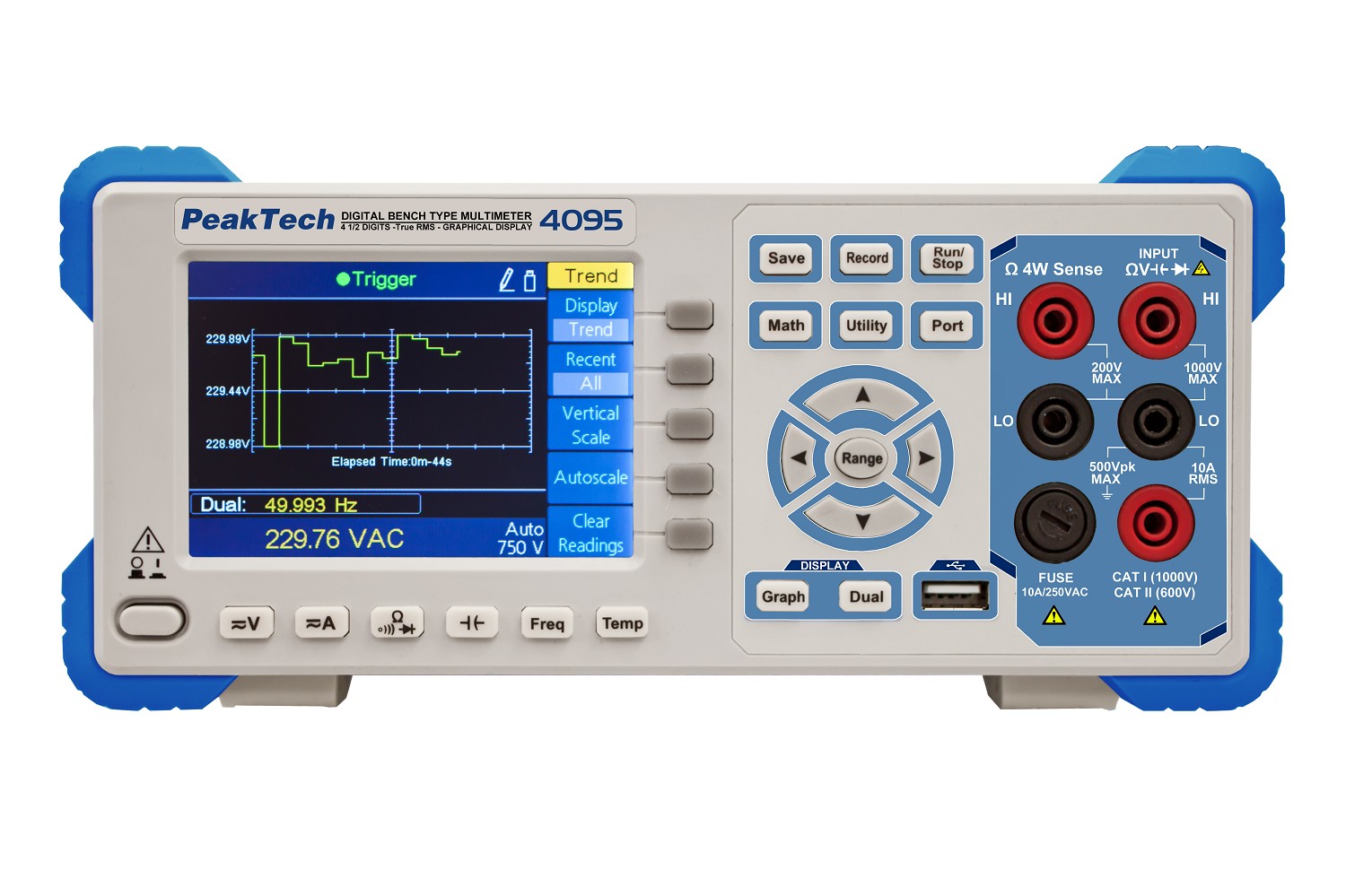 «PeakTech® P 4095» Graphical bench multimeter, 60.000 counts with TFT