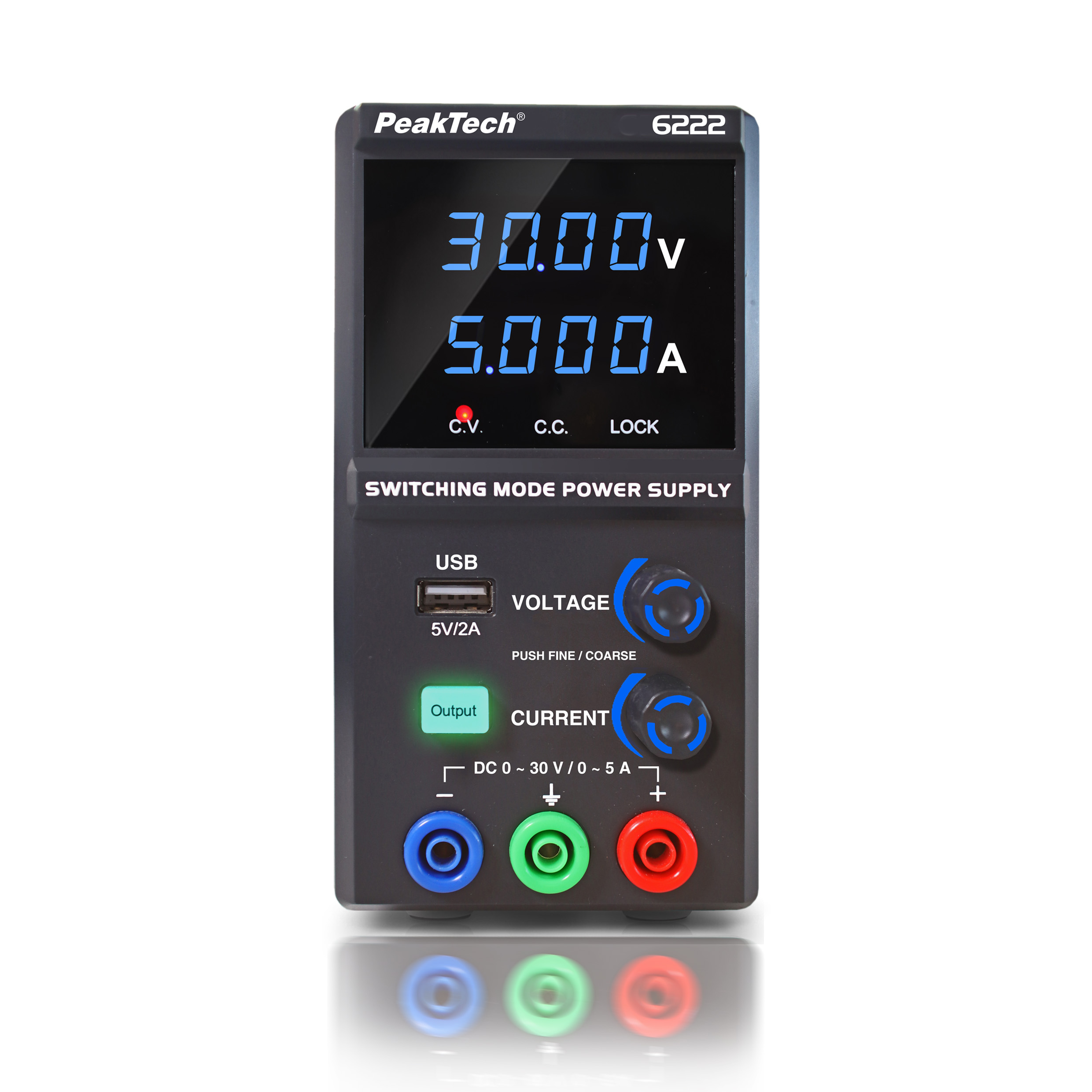 «PeakTech® P 6222» Alimentation à découpage CC 0 - 30 V / 0 - 5 A