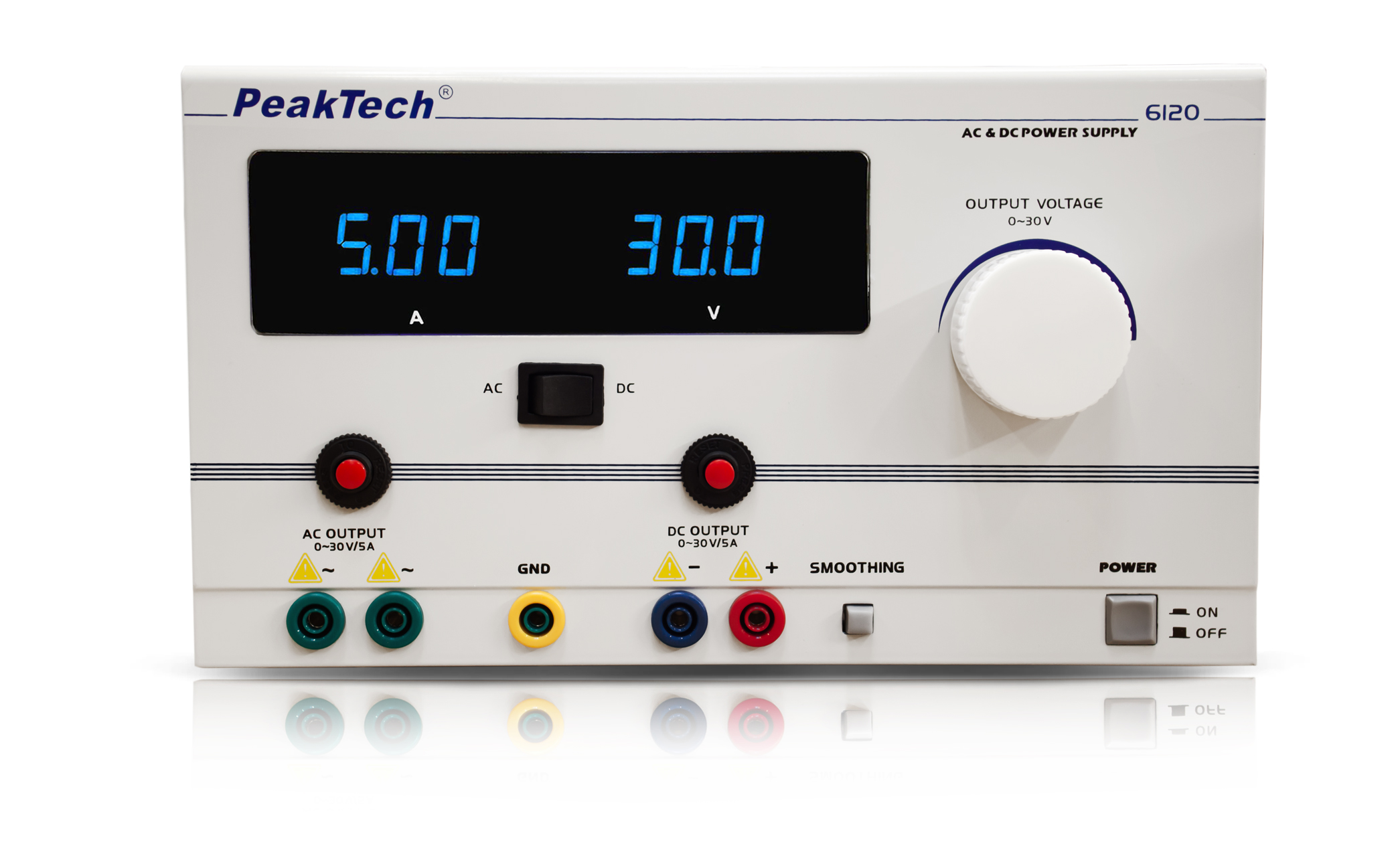 «PeakTech® P 6120» Zasilacz laboratoryjny AC/DC 0 - 30 V/5 A