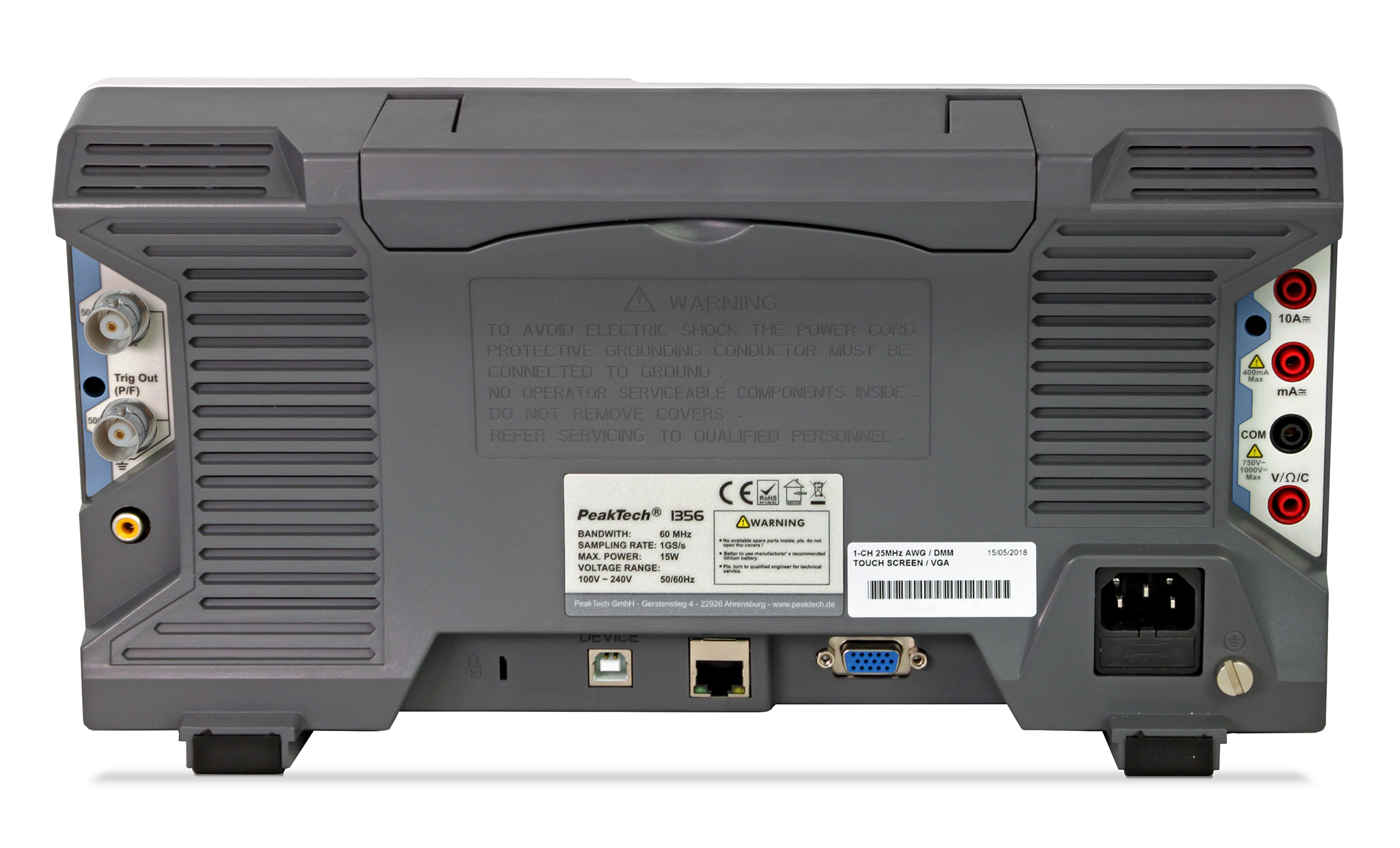 «PeakTech® P 1356» Oscilloscope à écran tactile