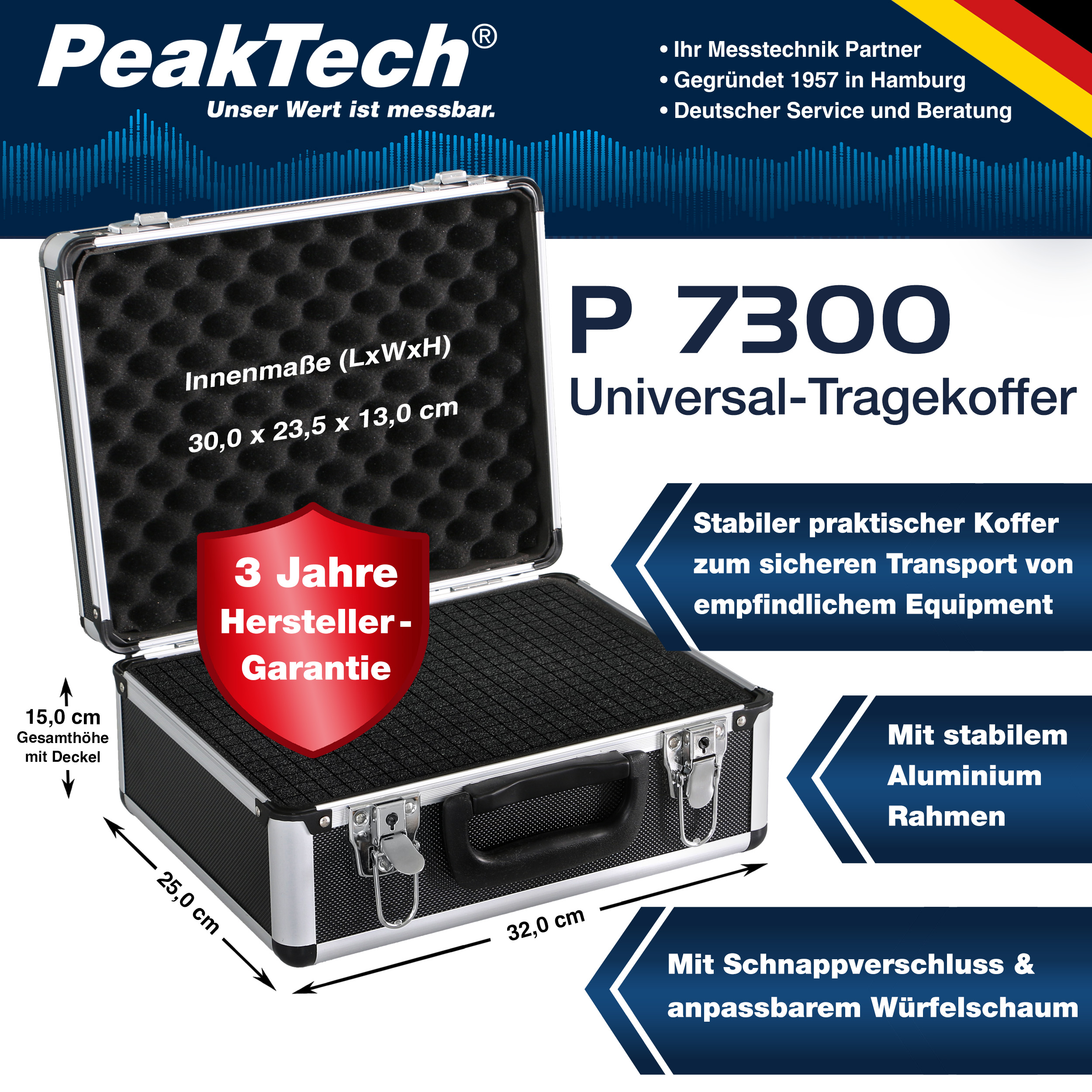 «PeakTech® P 7300» Estuche de Transporte para Instrumentos de Medida