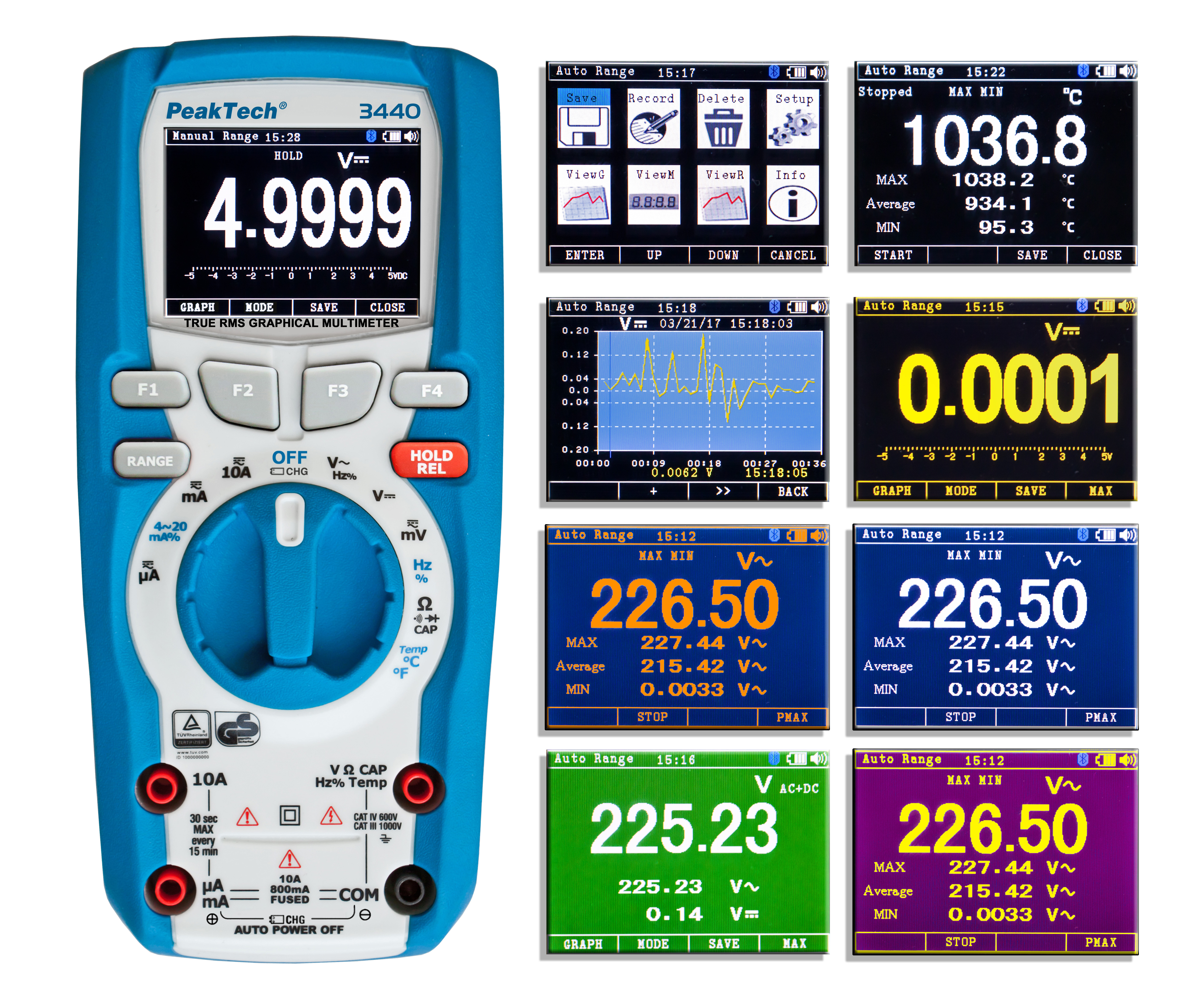 «PeakTech® P 3440» True RMS grafisches Multimeter 50.000 Counts